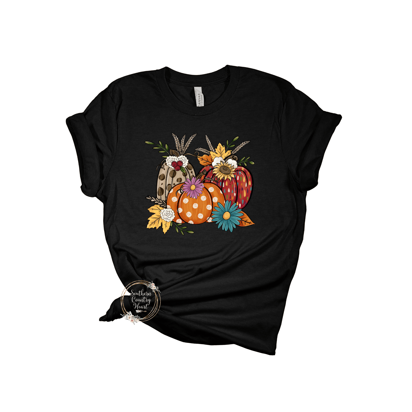 Fall Pumpkin Vignette Tee - Shirt - southerncountryheart.com