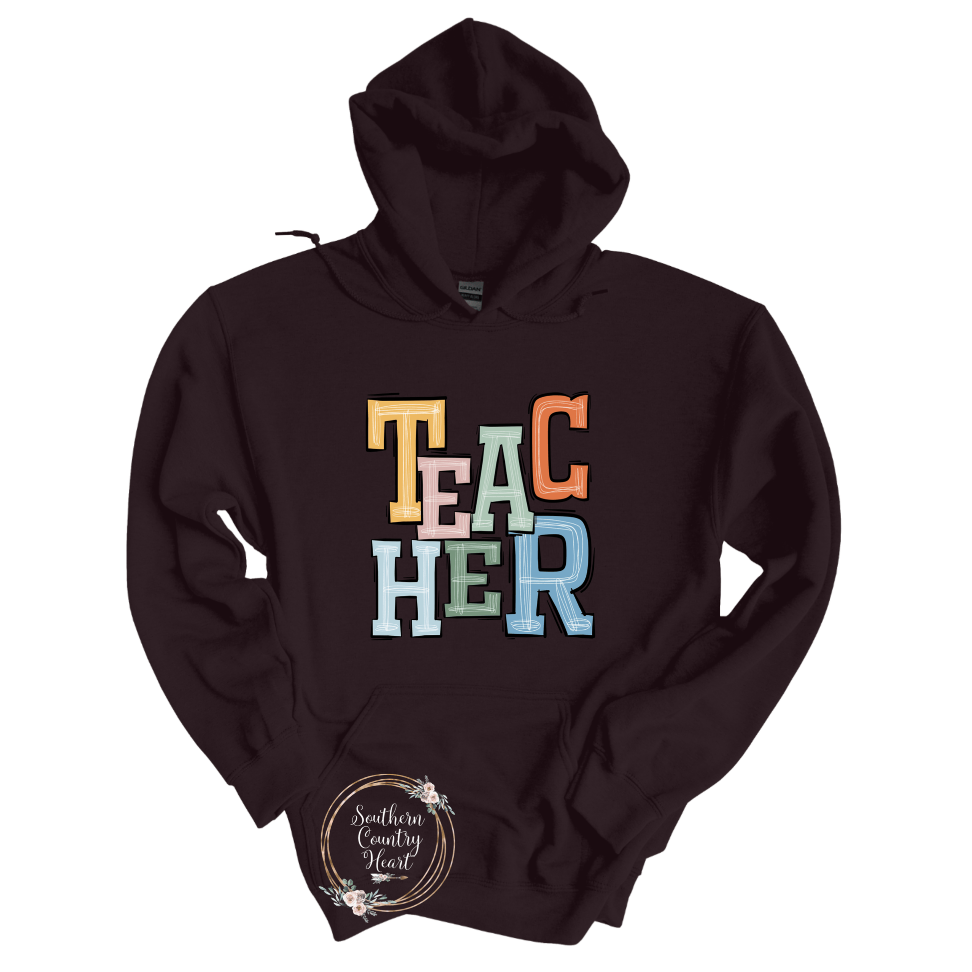 Boho Teacher Hoodie - southerncountryheart.com