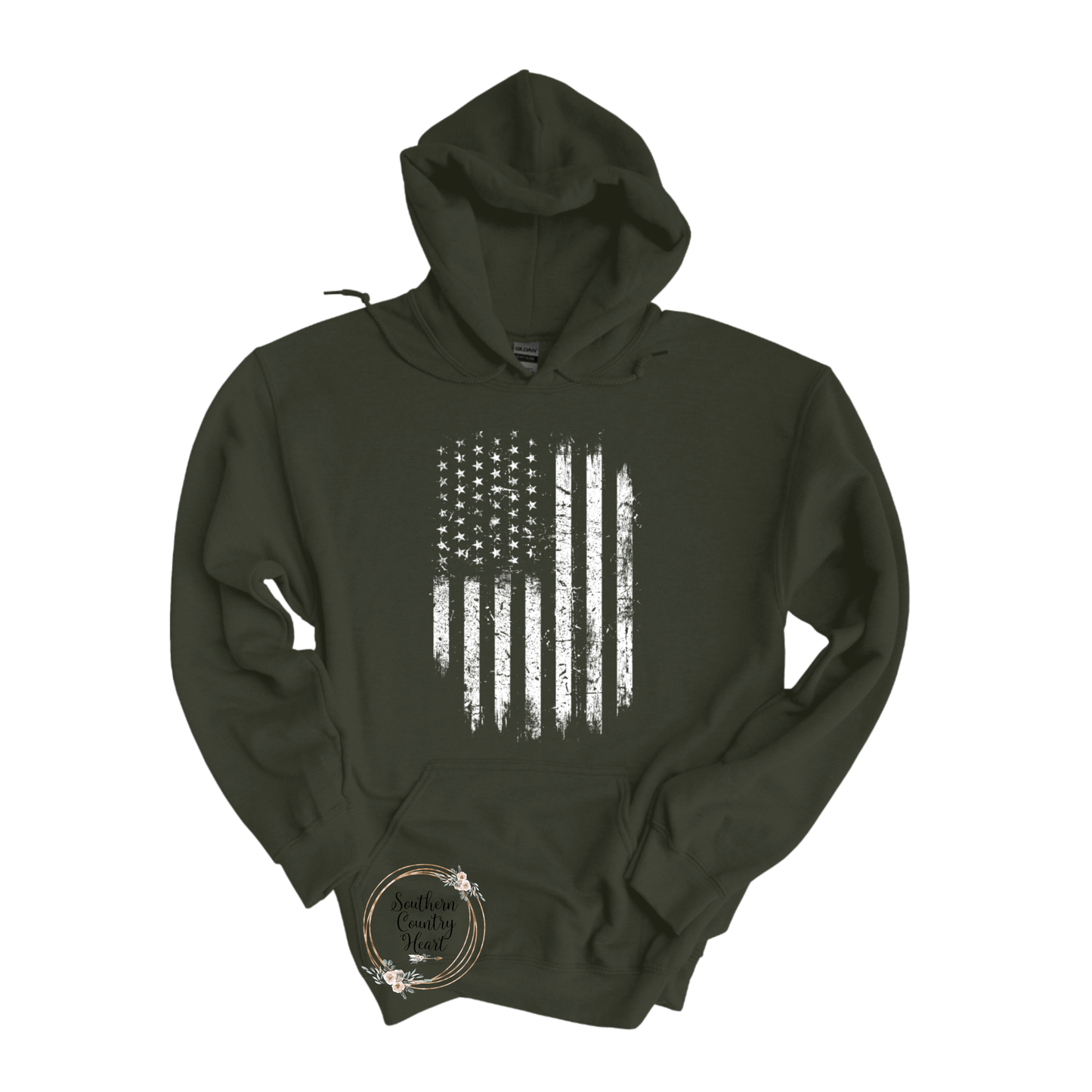 Distressed Flag Hoodie - southerncountryheart.com