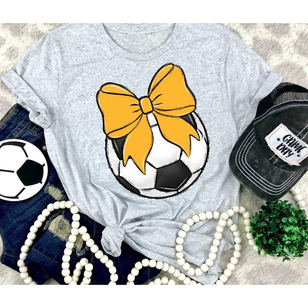 Bows and Soccer Tee - Shirt - southerncountryheart.com