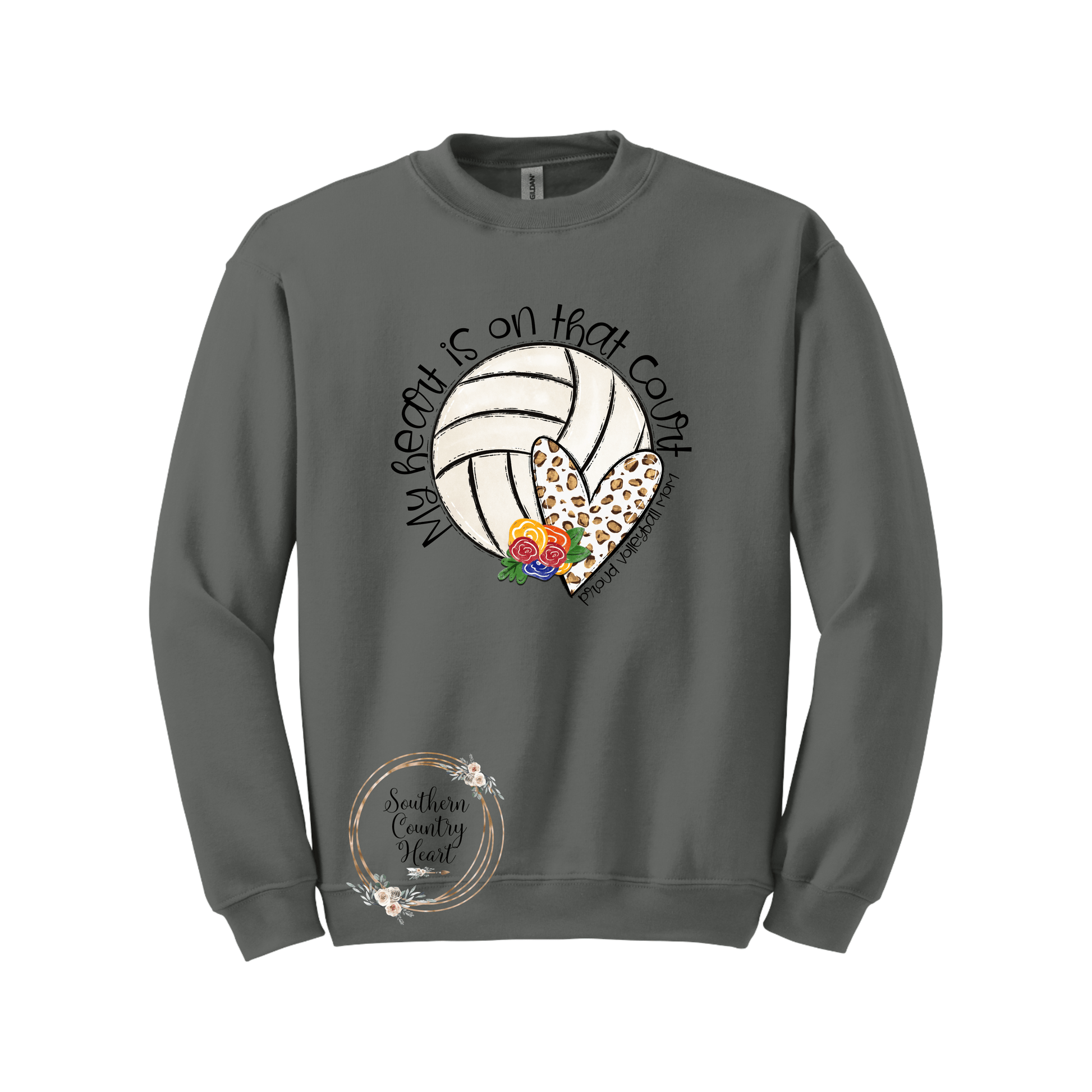 My Heart Is On Thar Court Volleyball Sweatshirt - southerncountryheart.com