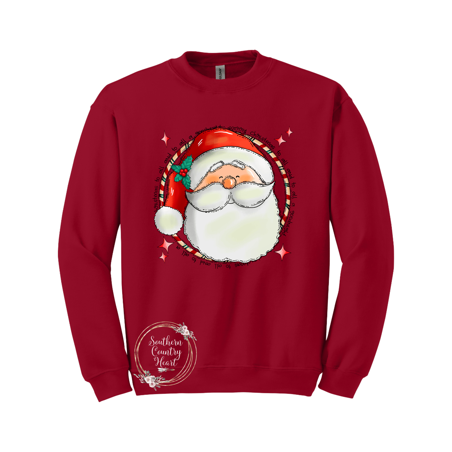 Merry Christmas Santa Sweatshirt - southerncountryheart.com