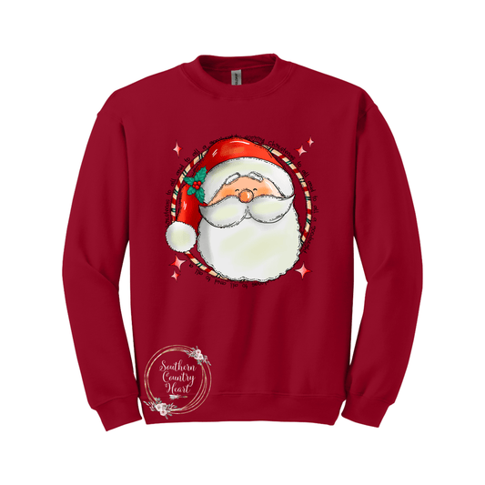 Merry Christmas Santa Sweatshirt - southerncountryheart.com