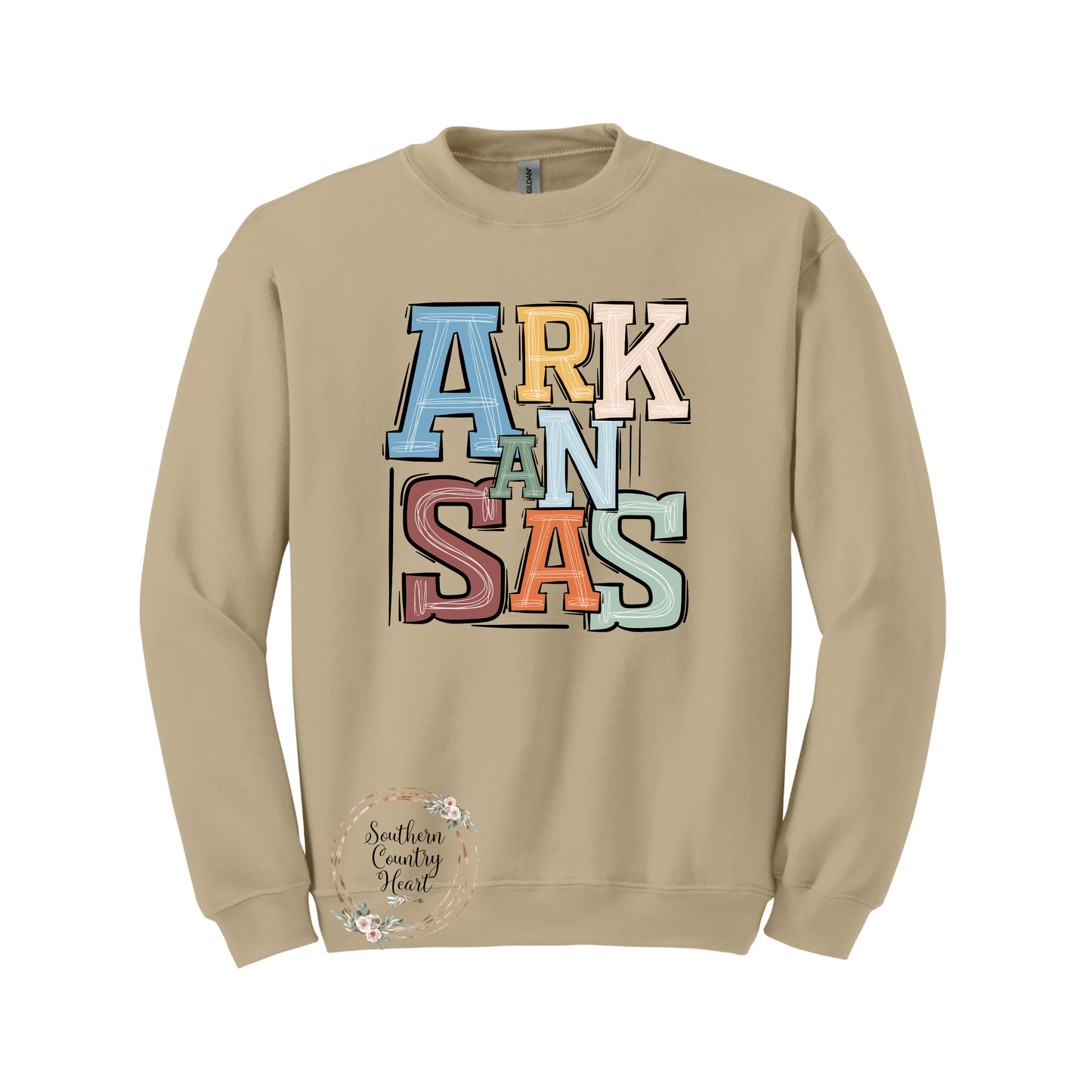 Boho Arkansas Sweatshirt - southerncountryheart.com