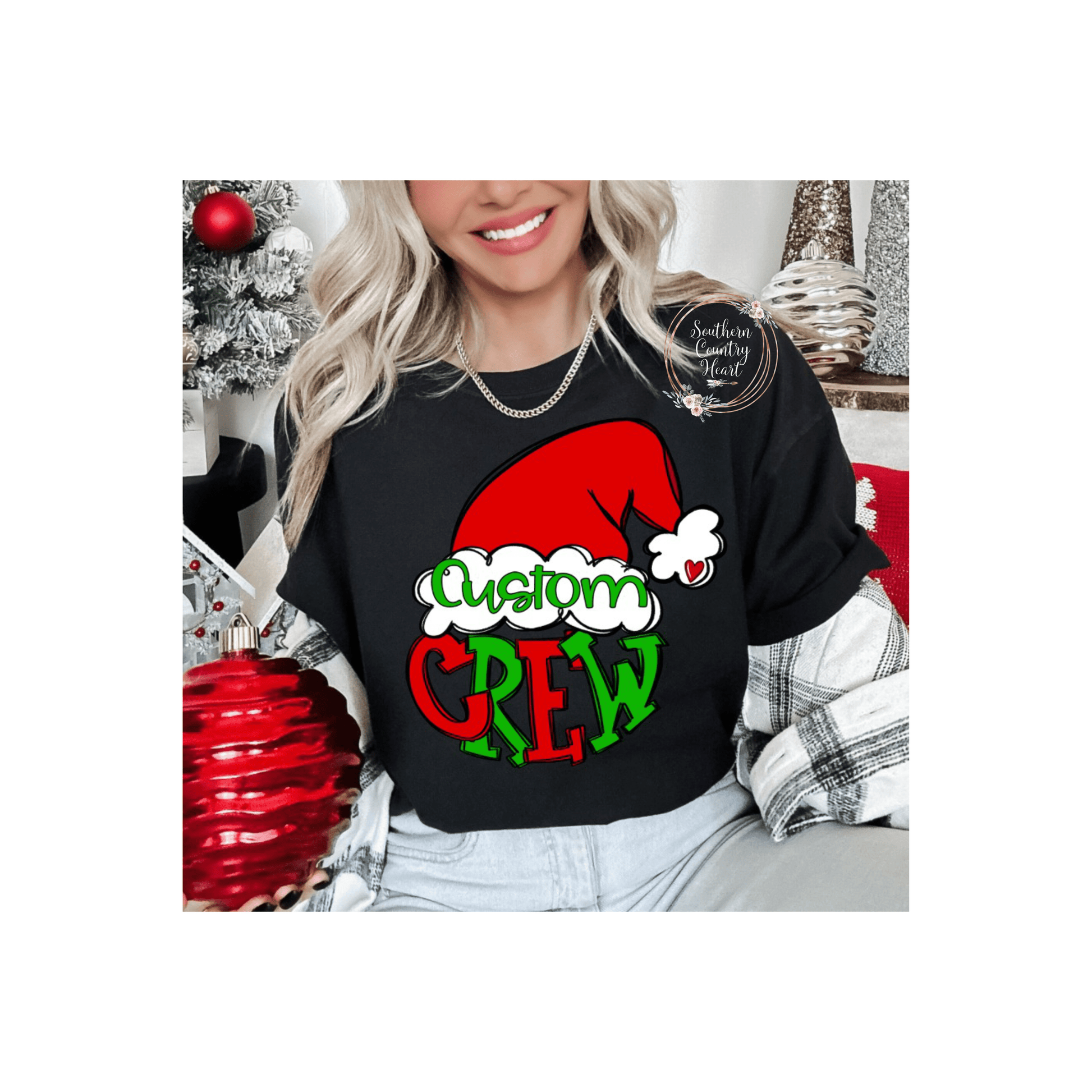 Santa Crew Tee - Shirt - southerncountryheart.com
