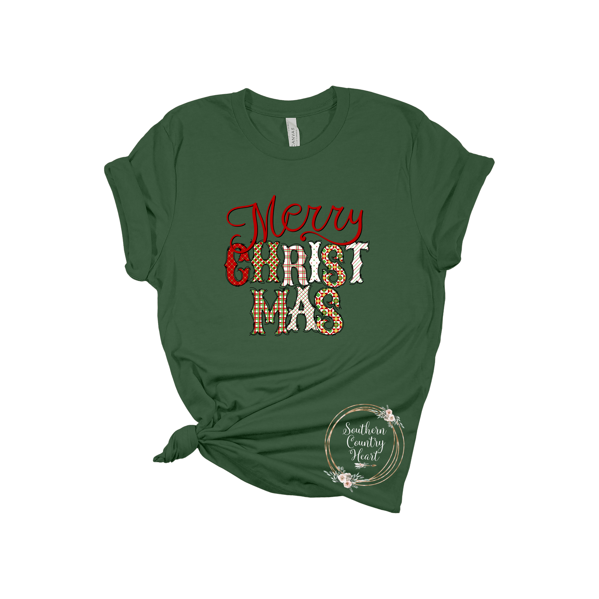 Merry Christmas Without Frame Tee - Shirt - southerncountryheart.com