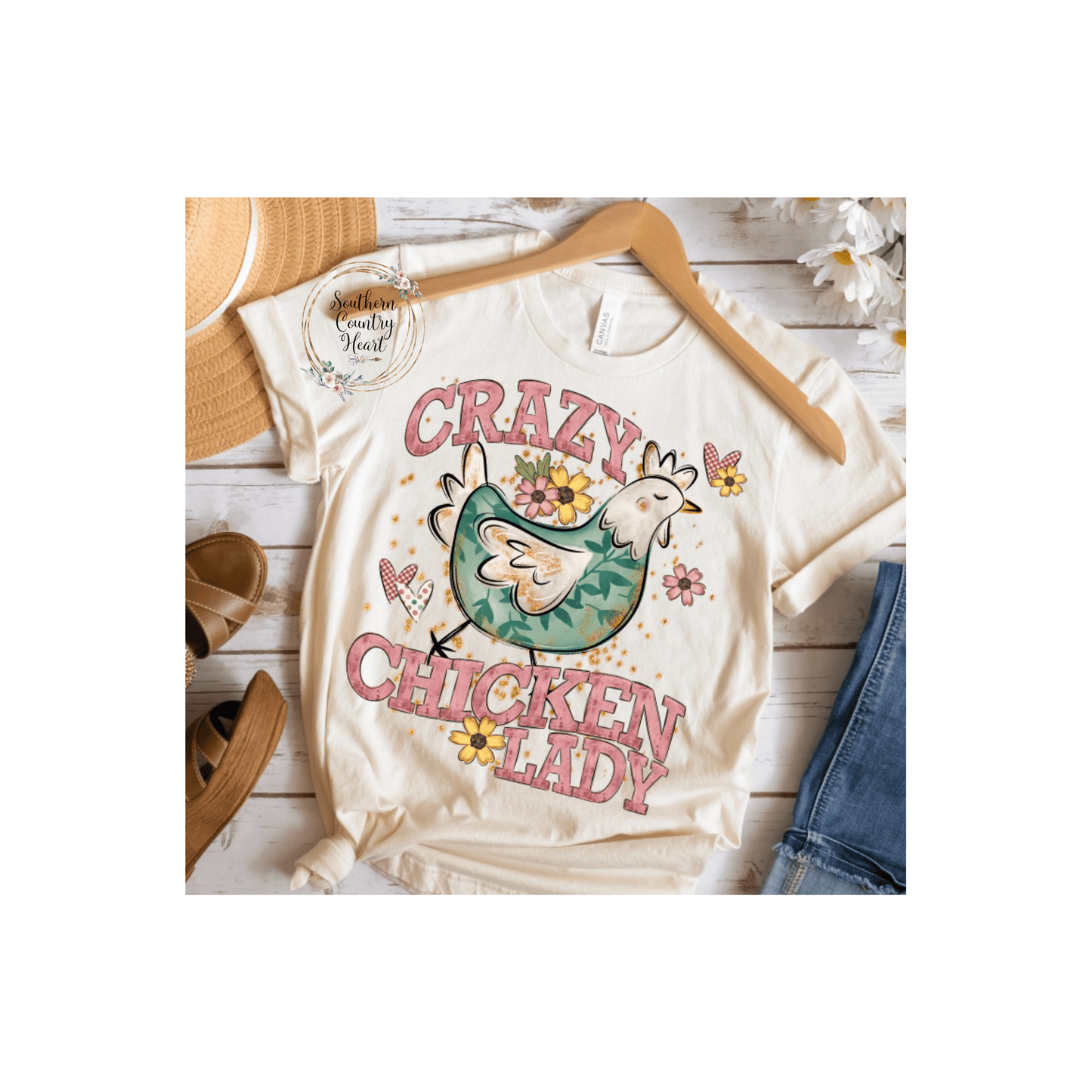 Crazy Chicken Lady Tee - Shirt - southerncountryheart.com