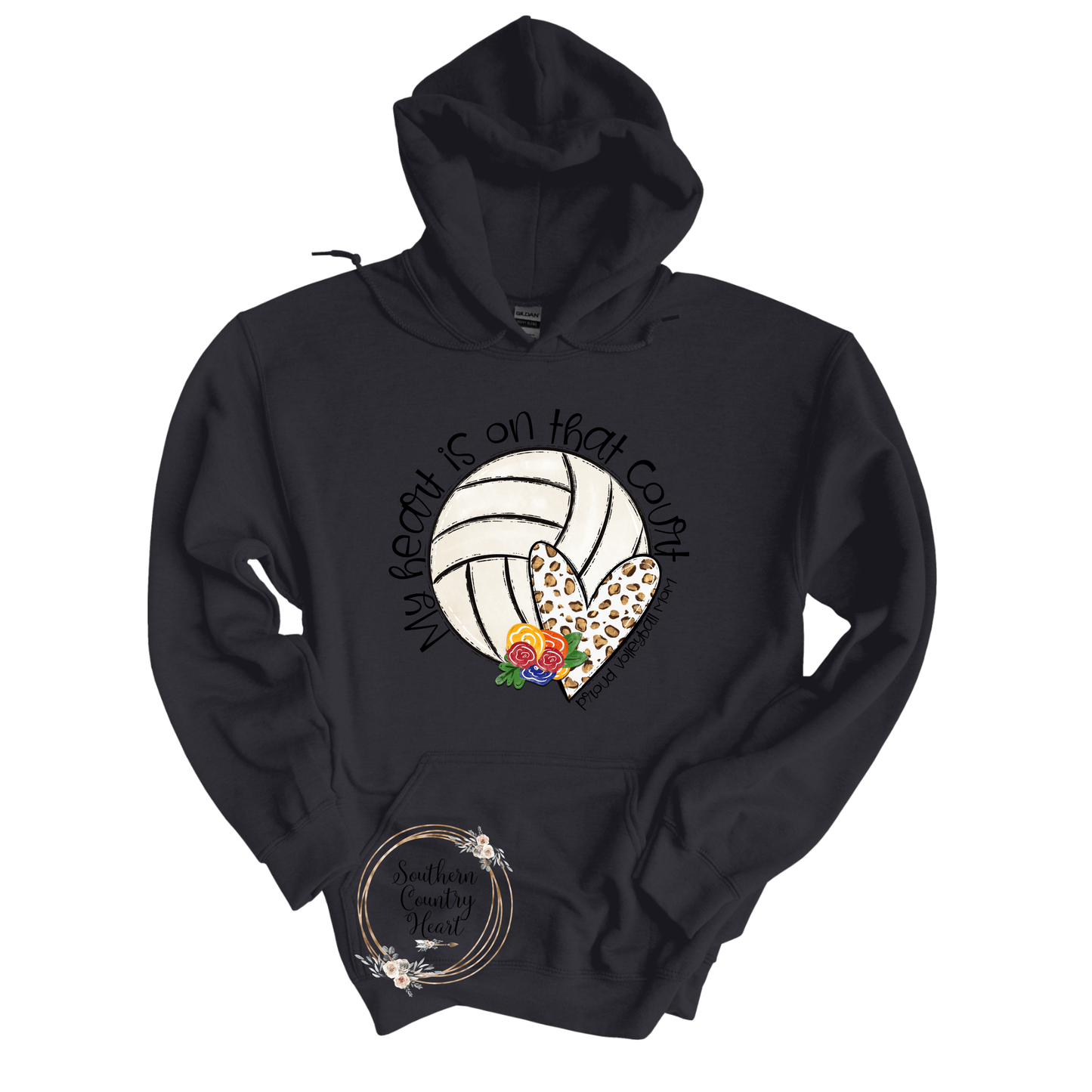 My Heart Is On That Court Volleyball Hoodie - southerncountryheart.com