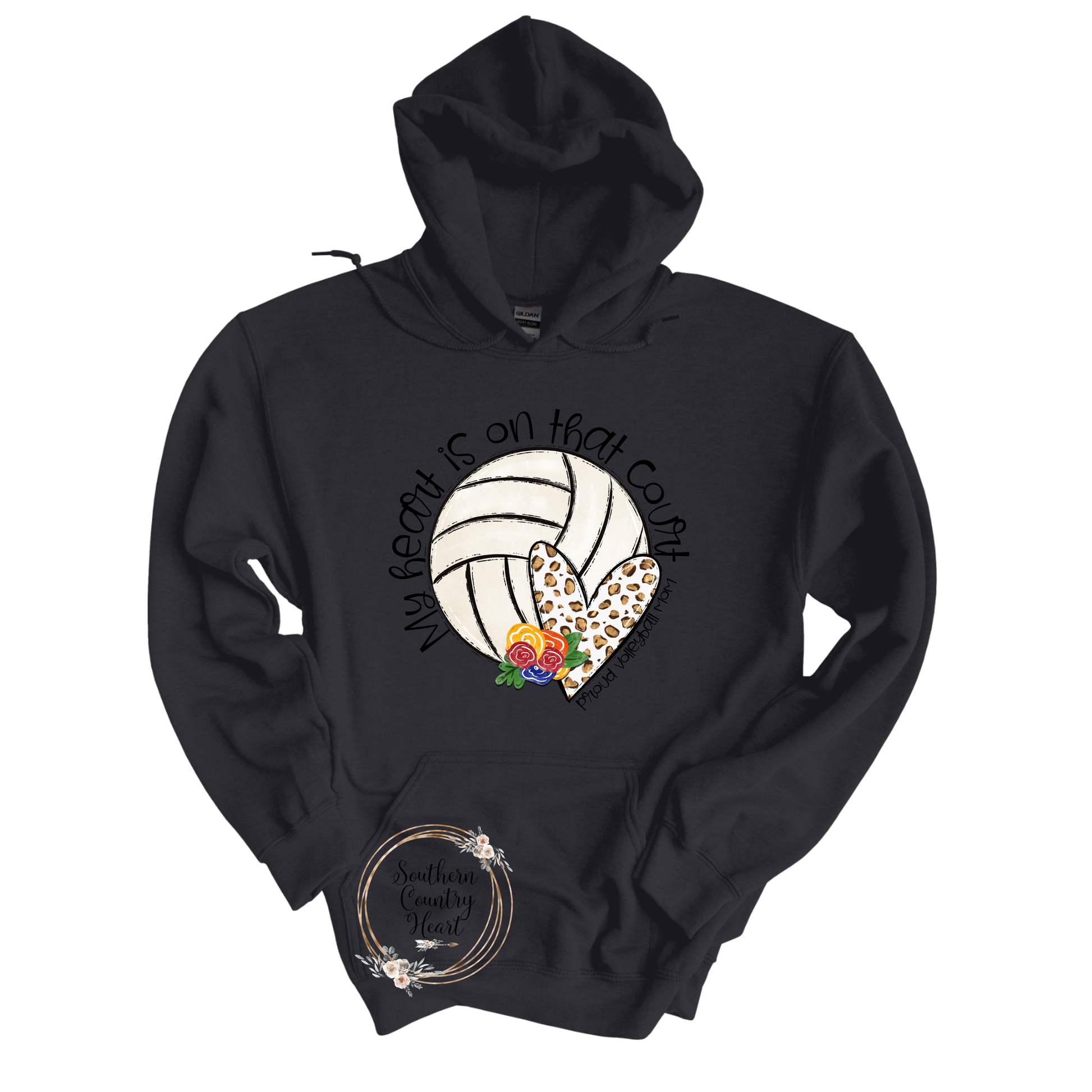 My Heart Is On That Court Volleyball Hoodie - southerncountryheart.com