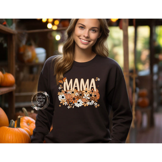 Fall Floral Mama Sweatshirt - southerncountryheart.com
