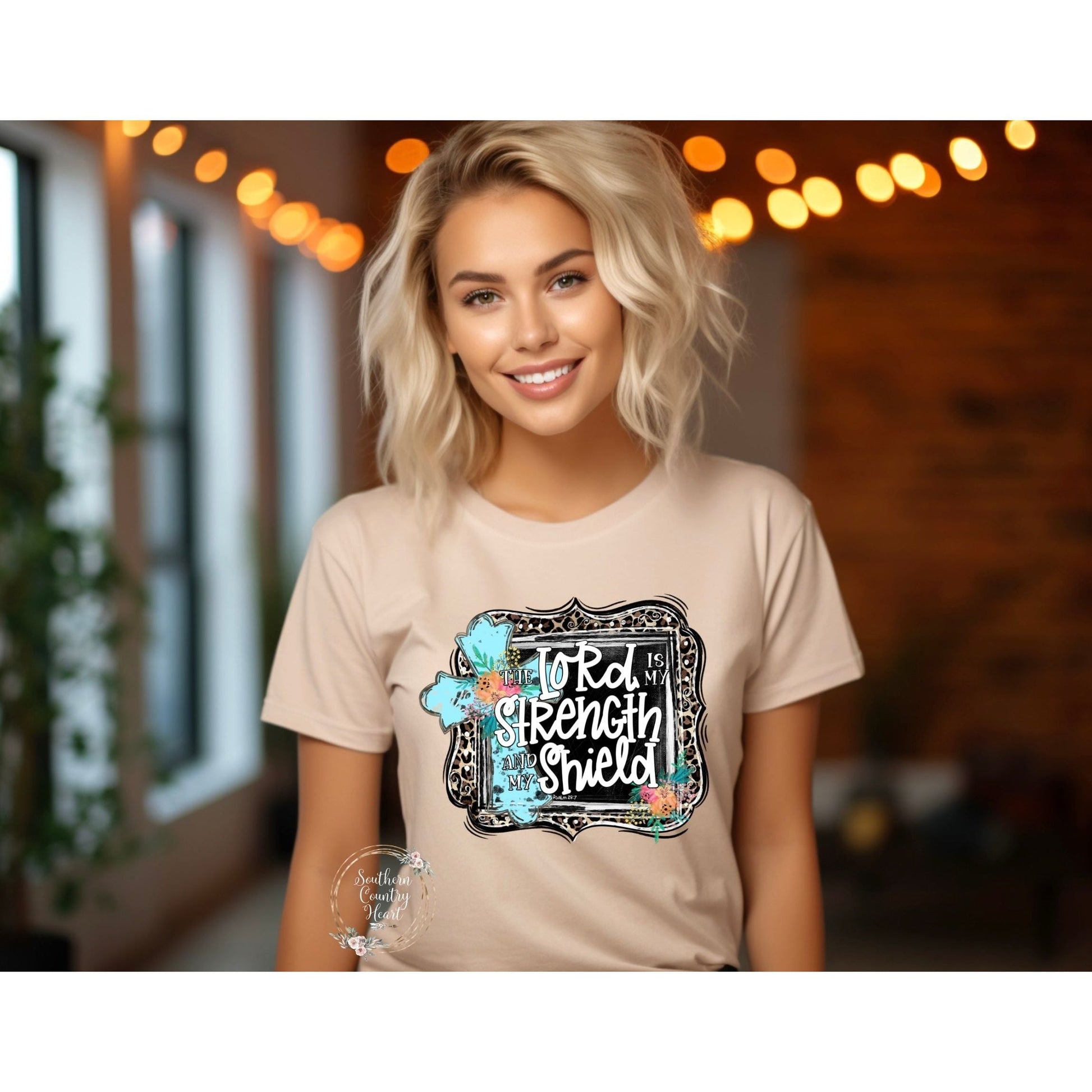 The Lord Is My Strength and My Shield Tee - Shirt - southerncountryheart.com