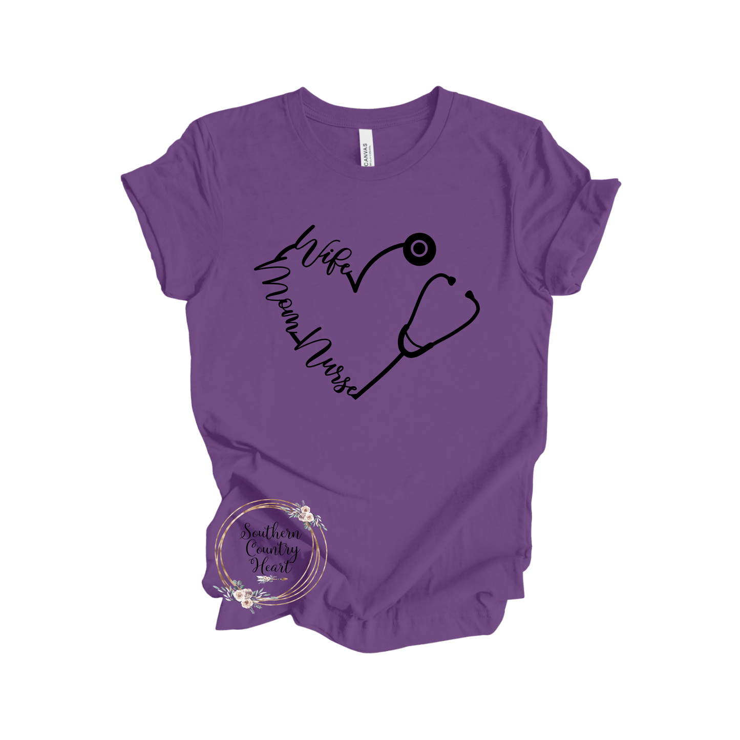 Wife Mom Nurse Tee - Shirt - southerncountryheart.com