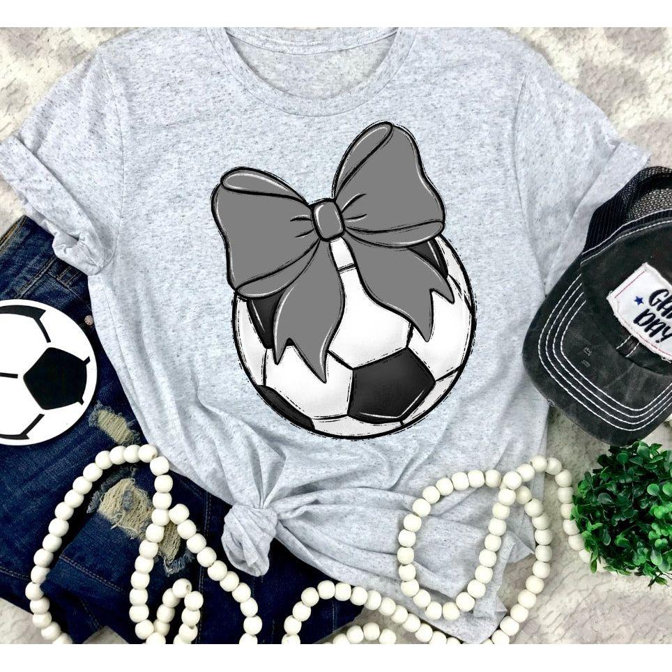 Bows and Soccer Tee - Shirt - southerncountryheart.com