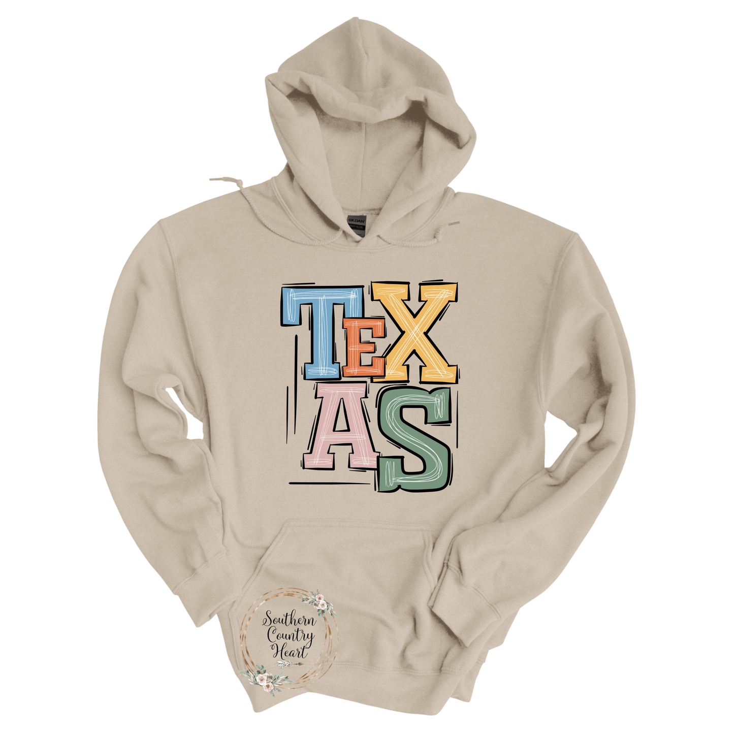 Boho Texas Hoodie - southerncountryheart.com