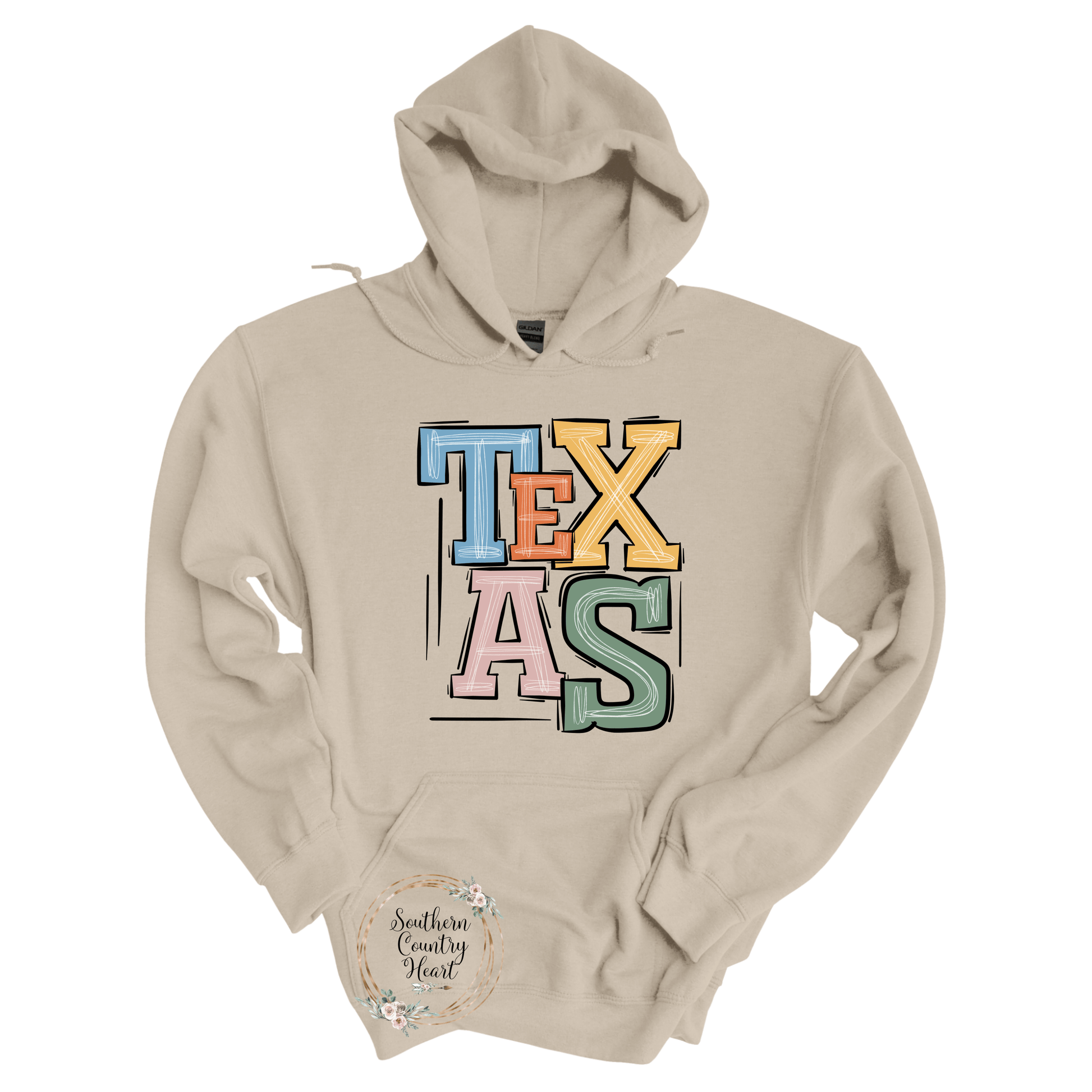 Boho Texas Hoodie - southerncountryheart.com