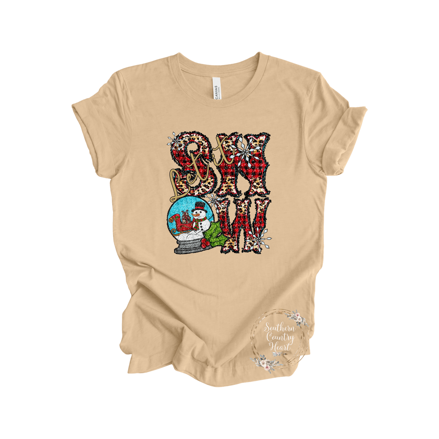 Let It Snow Snow Globe Tee - Shirt - southerncountryheart.com