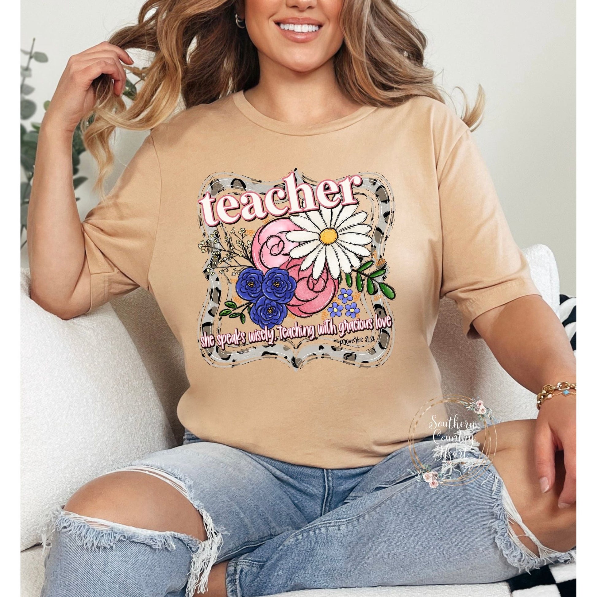 She Speaks Wisely Teacher Tee - Shirt - southerncountryheart.com