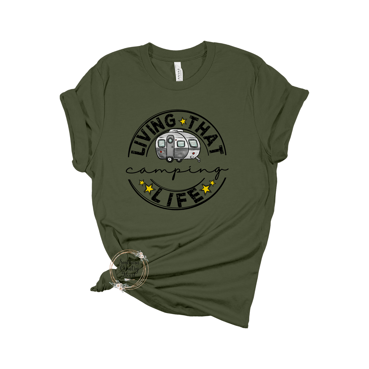 Living that Camping Life Tee - Shirt - southerncountryheart.com