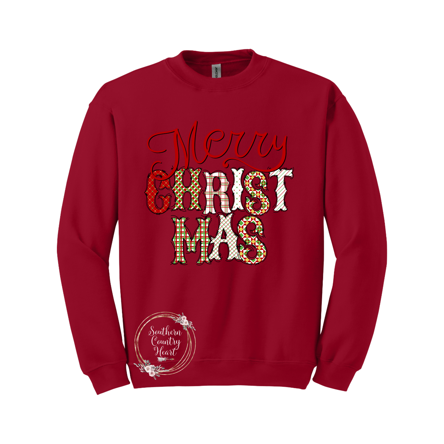 Merry Christmas Without Frame Sweatshirt - southerncountryheart.com