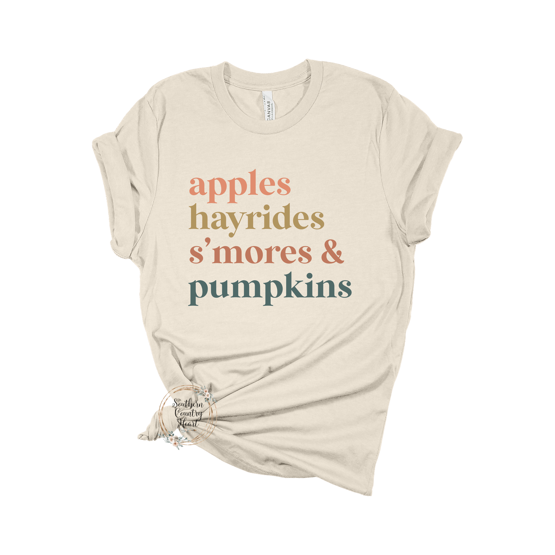 Apples Hayrides Smores & Pumpkins Tee - Shirt - southerncountryheart.com