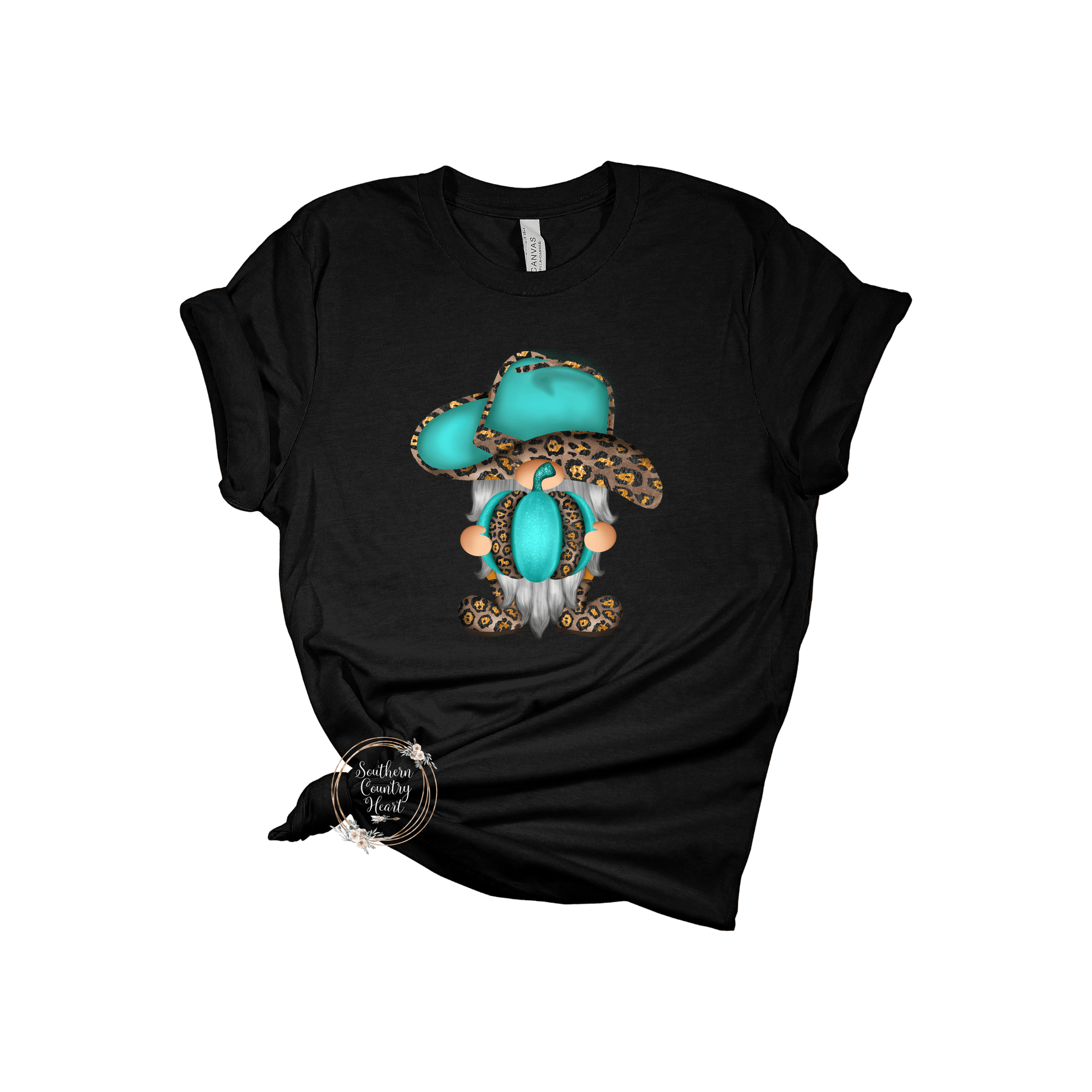 Leopard Pumpkin Gnome Tee - Shirt - southerncountryheart.com