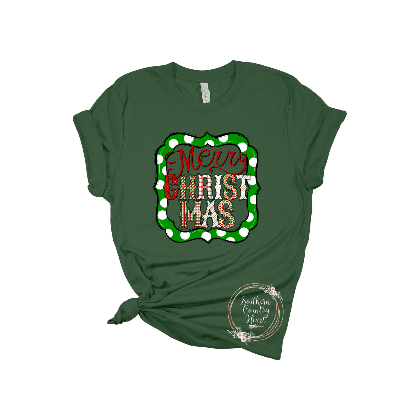 Merry Christmas With Frame Tee - Shirt - southerncountryheart.com