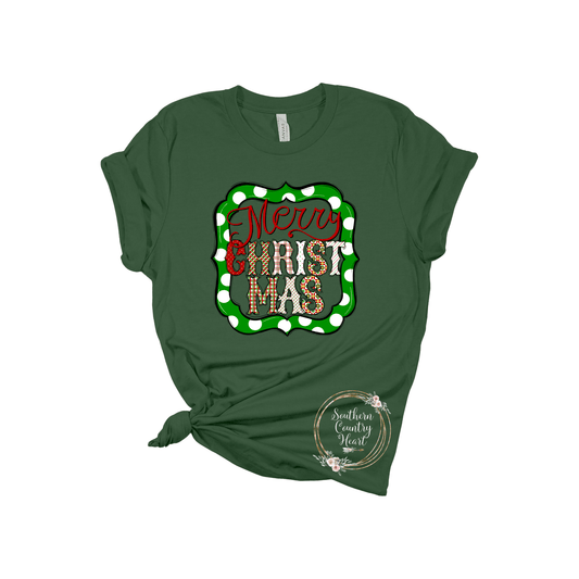 Merry Christmas With Frame Tee - Shirt - southerncountryheart.com