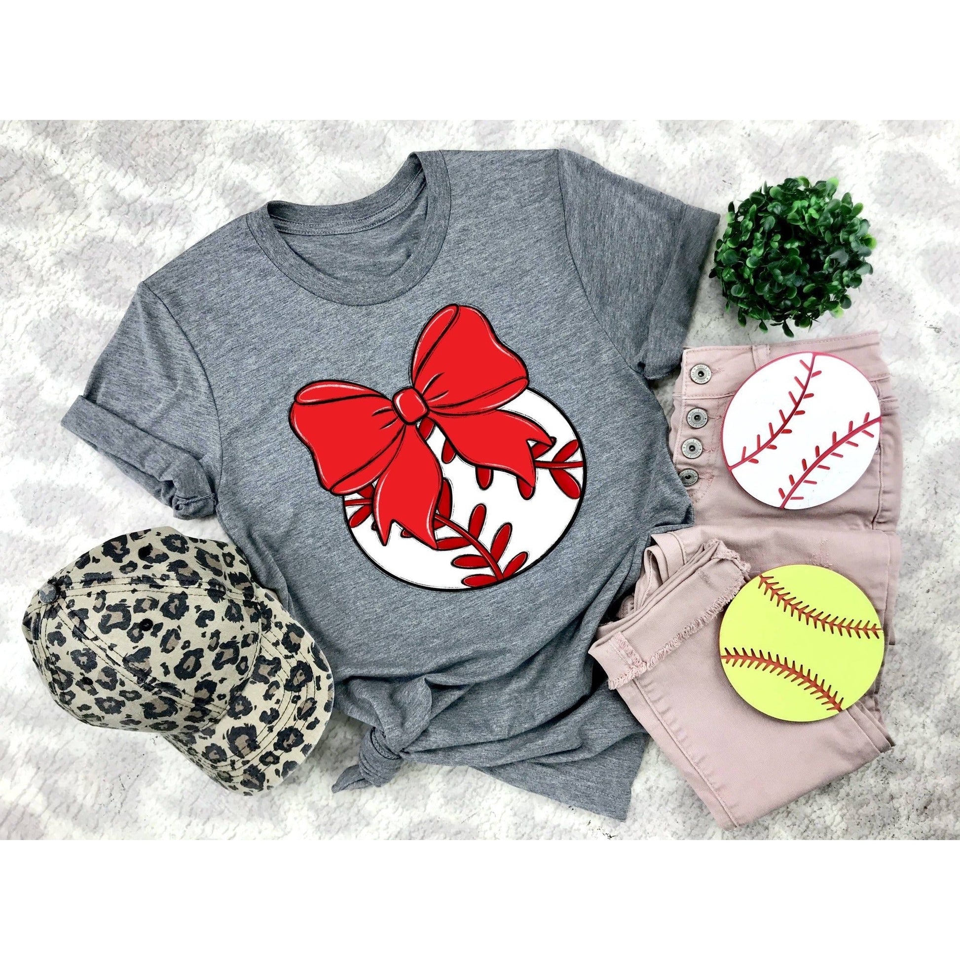 Bows and Baseball Tee - Shirt - southerncountryheart.com