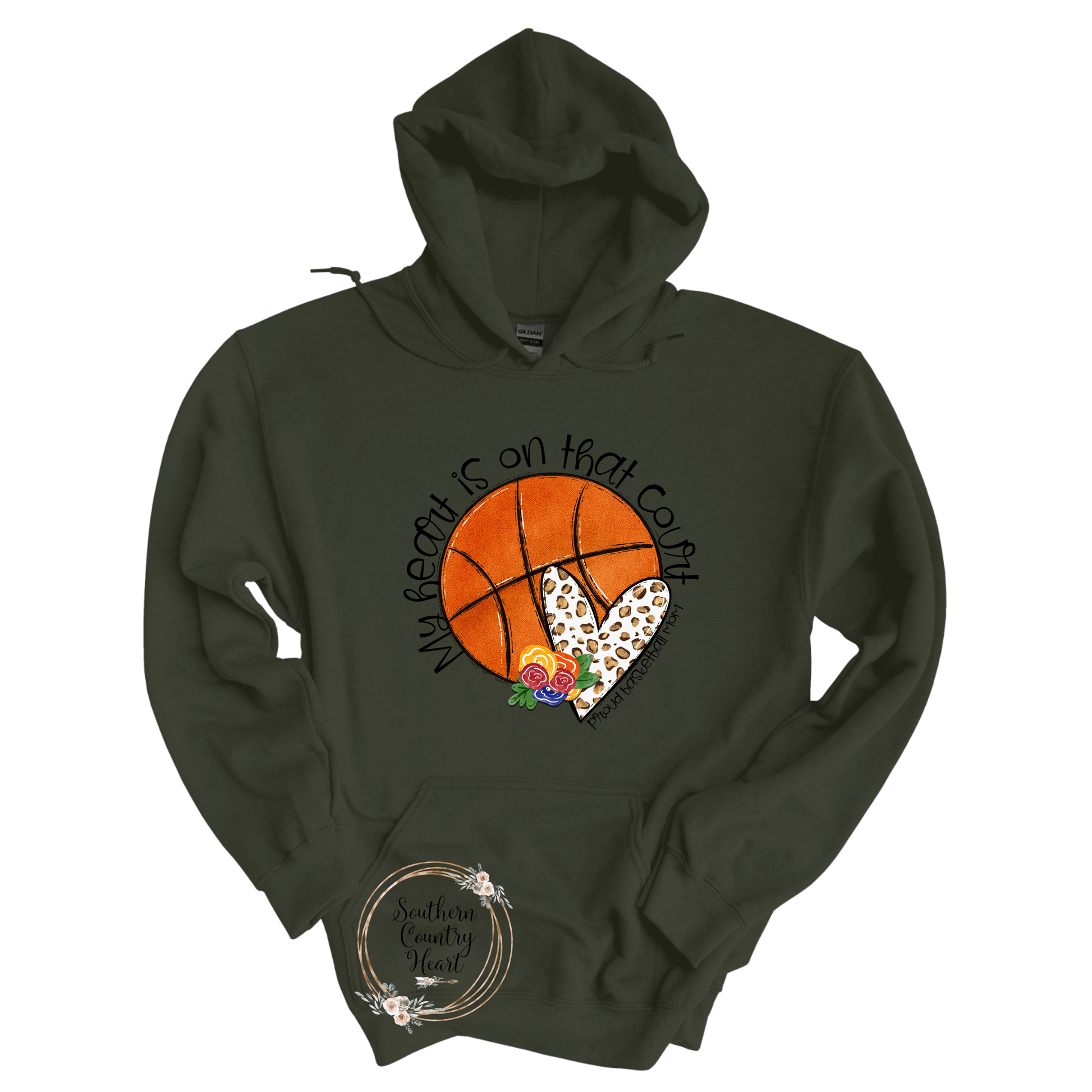 My Heart Is On That Court Basketball Hoodie - southerncountryheart.com