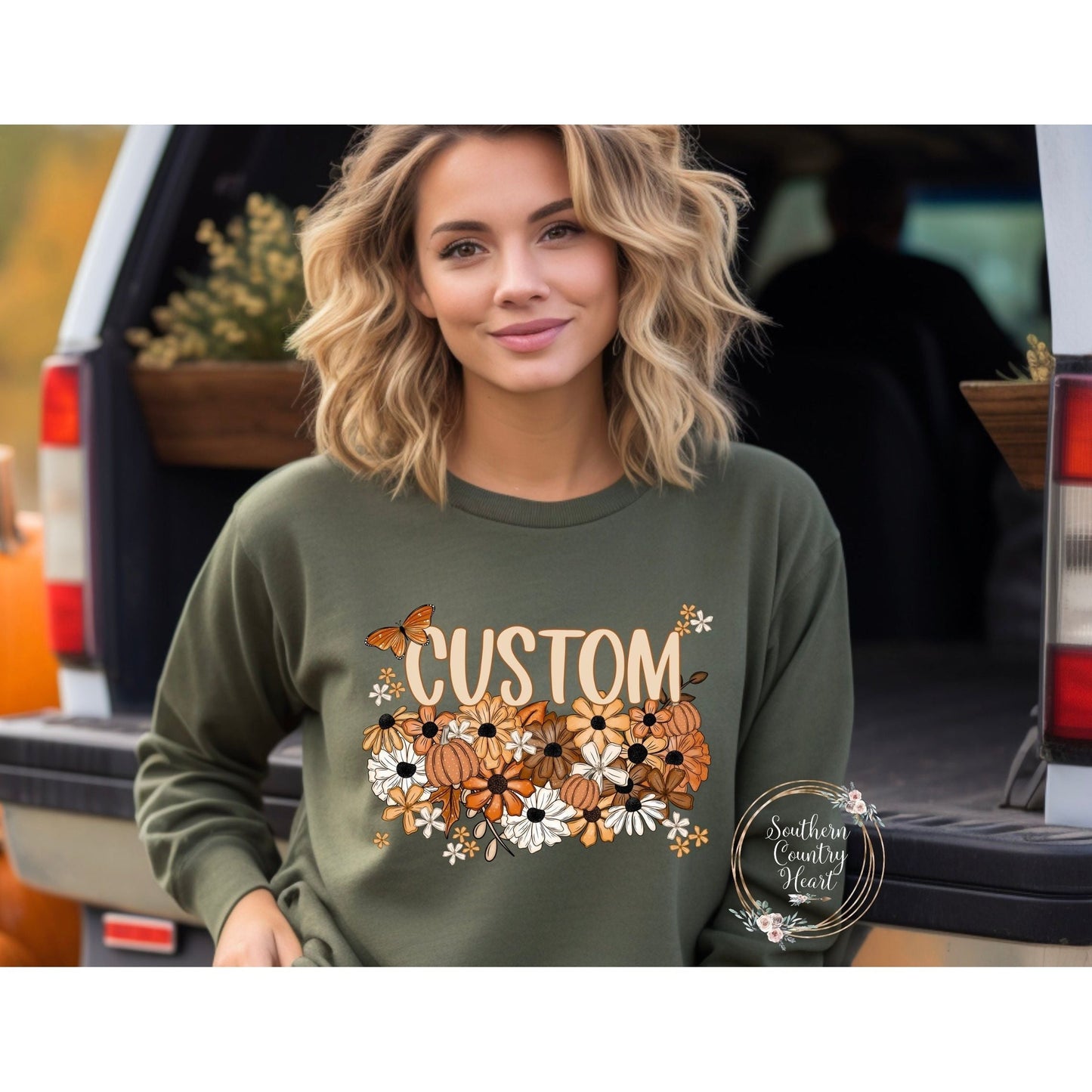 Fall Floral Custom Sweatshirt - southerncountryheart.com