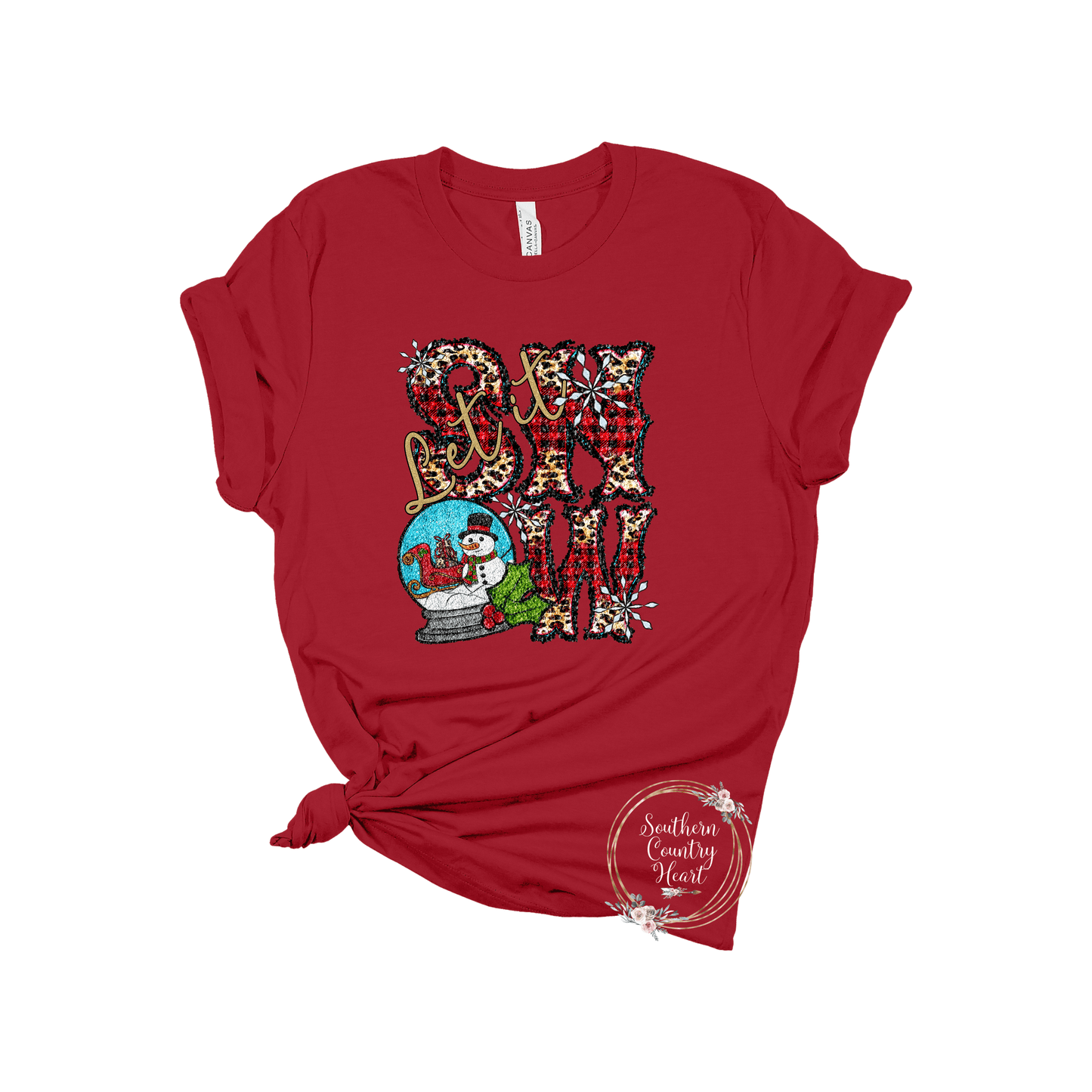 Let It Snow Snow Globe Tee - Shirt - southerncountryheart.com