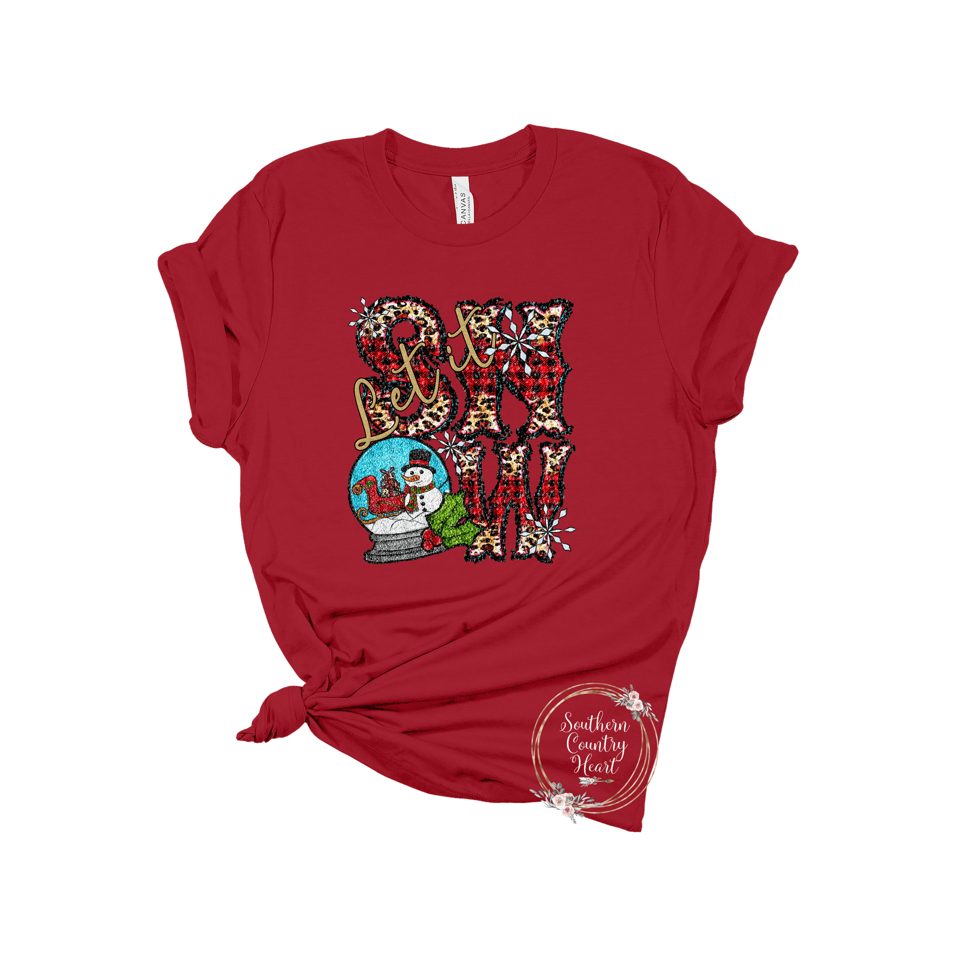 Let It Snow Snow Globe Tee - Shirt - southerncountryheart.com