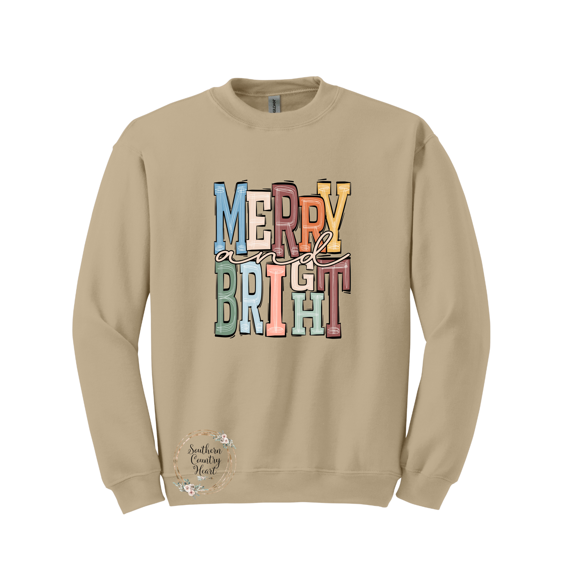 Boho Merry & Bright Sweatshirt - southerncountryheart.com