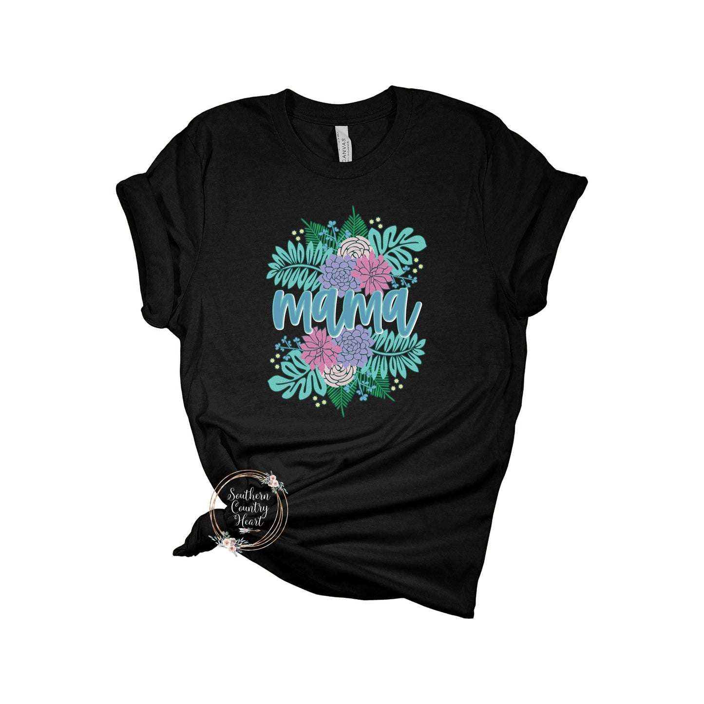 Summer Floral Split Mama Tee - Shirt - southerncountryheart.com