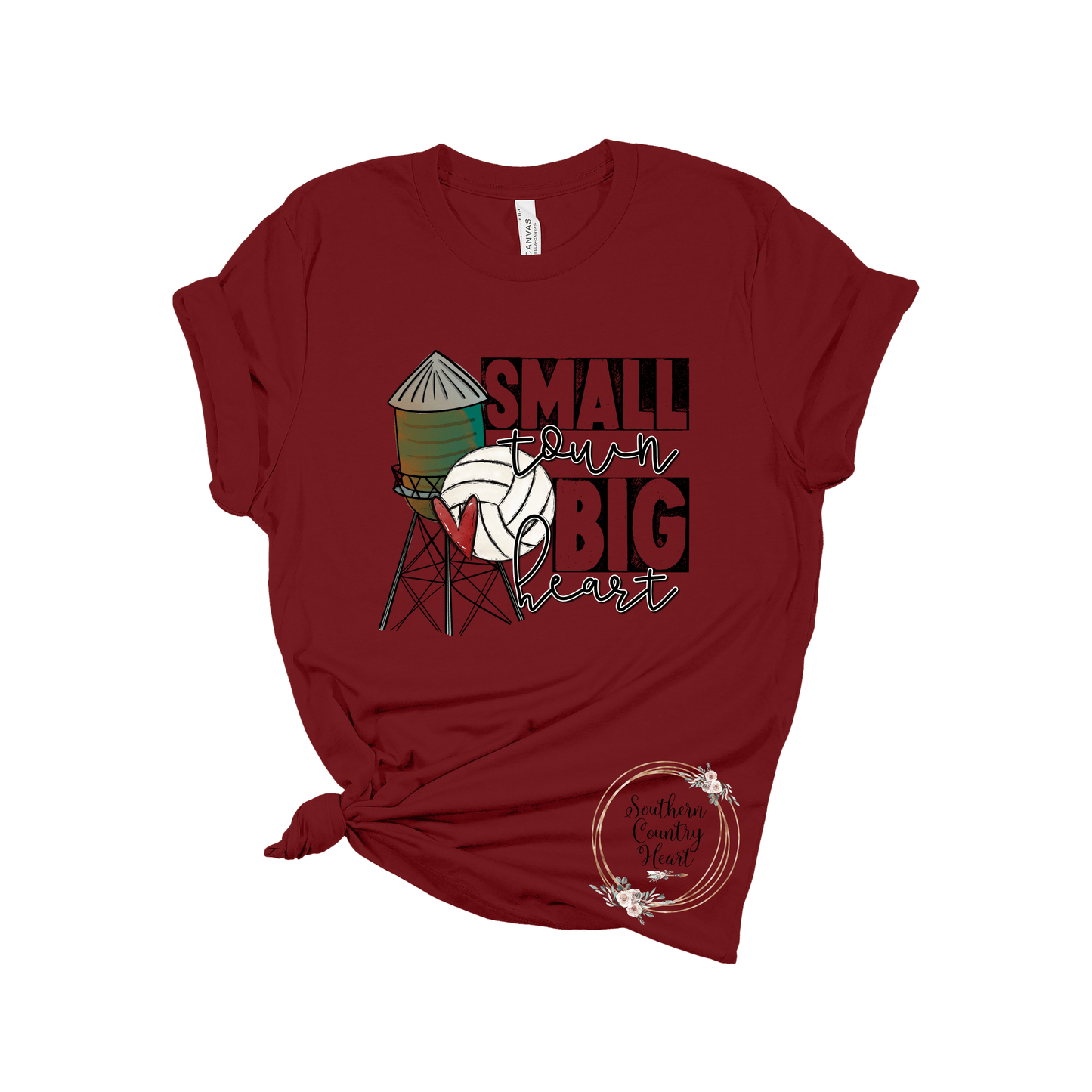 Small Town Big Heart Volleyball Tee - Shirt - southerncountryheart.com