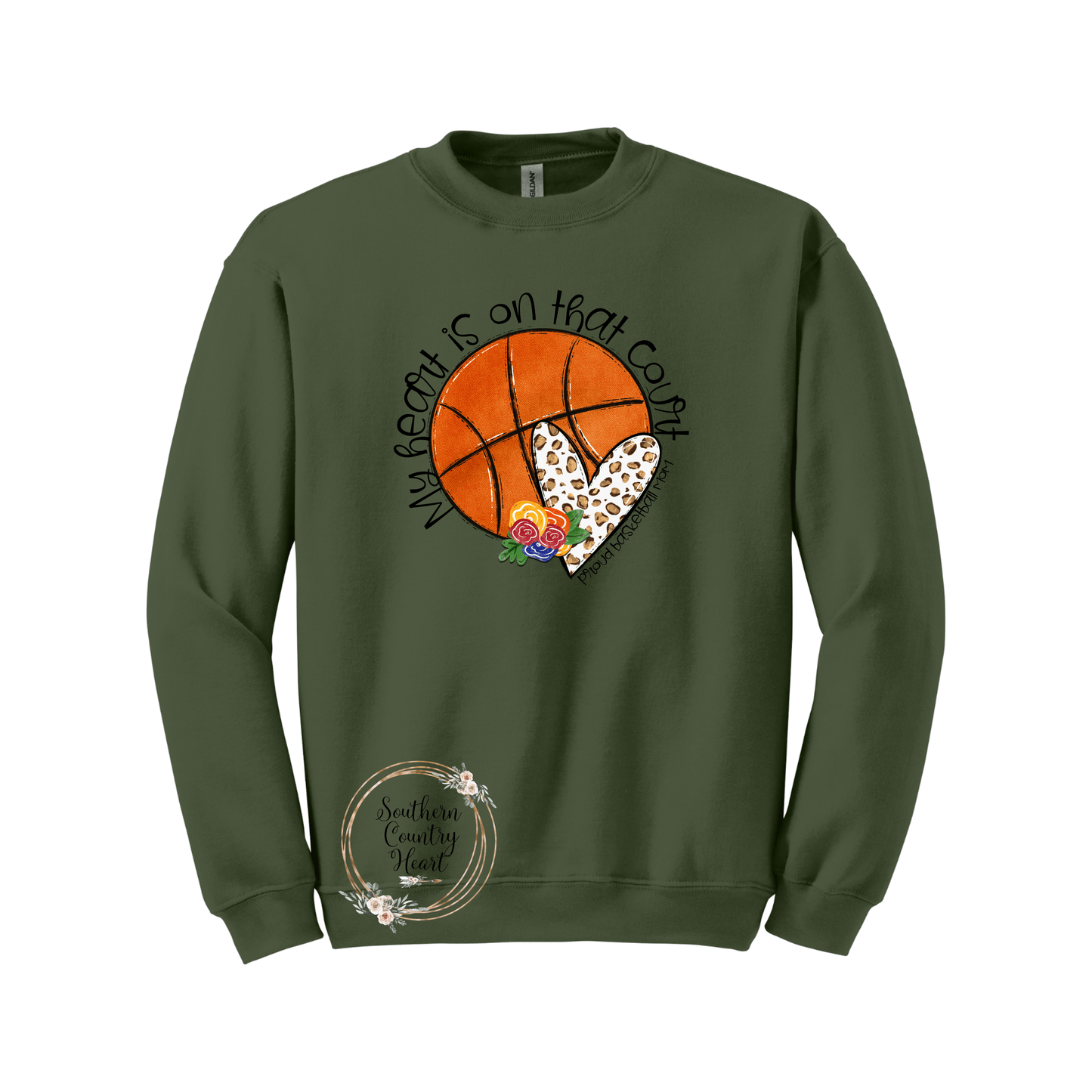 My Heart Is On Thar Court Basketball Sweatshirt - southerncountryheart.com
