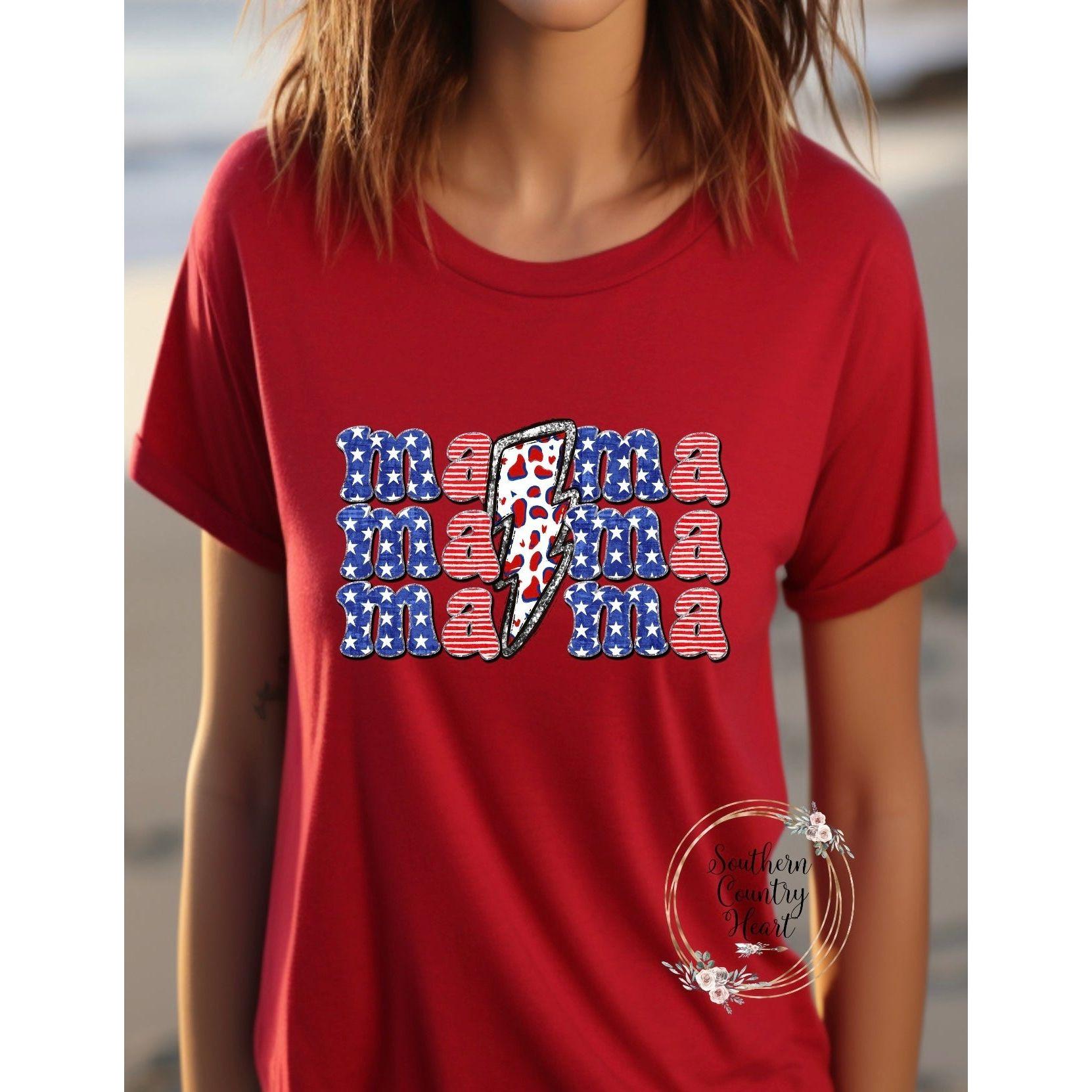 Mama Lightning Bolt Tee - Shirt - southerncountryheart.com