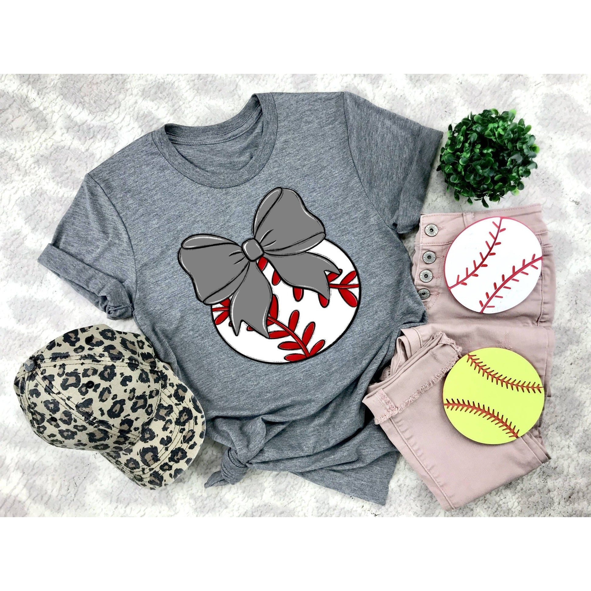 Bows and Baseball Tee - Shirt - southerncountryheart.com