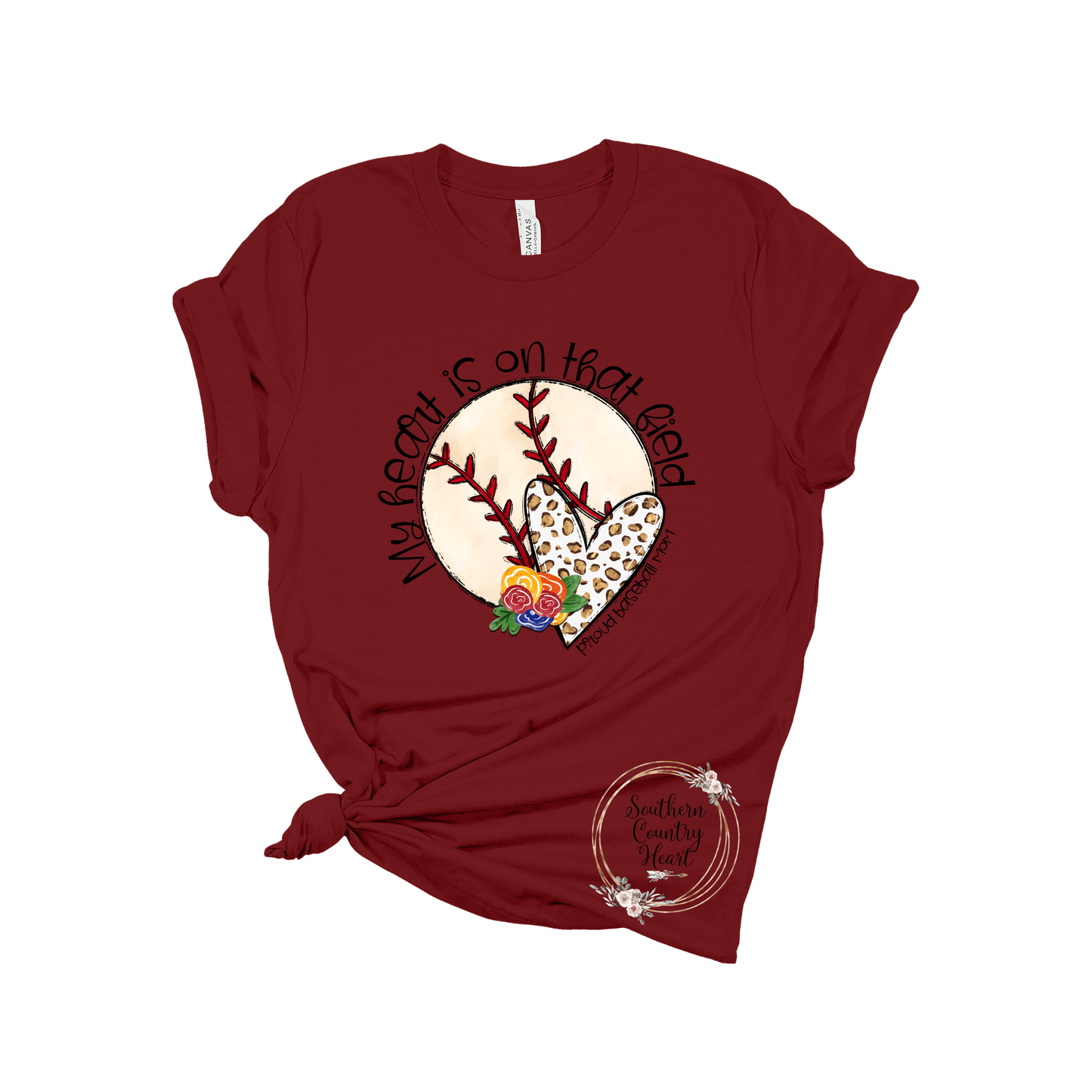 My Heart is on that Field Baseball Tee - Shirt - southerncountryheart.com