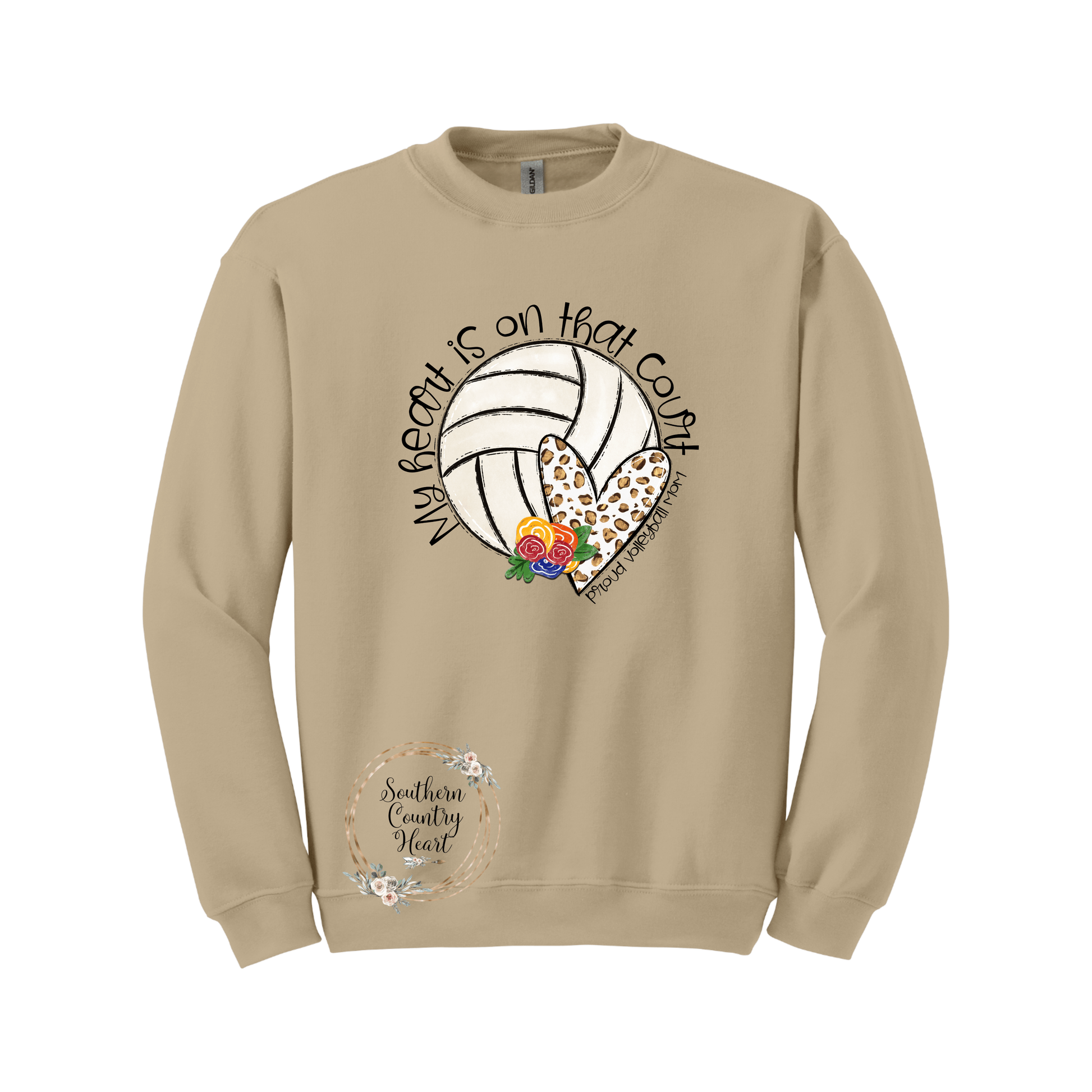 My Heart Is On Thar Court Volleyball Sweatshirt - southerncountryheart.com