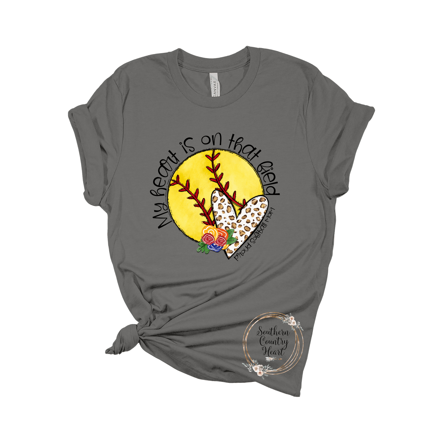 My Heart is on that Field Softball Tee - Shirt - southerncountryheart.com
