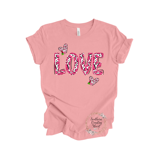 Valentine Sparkle Love Tee - Shirt - southerncountryheart.com
