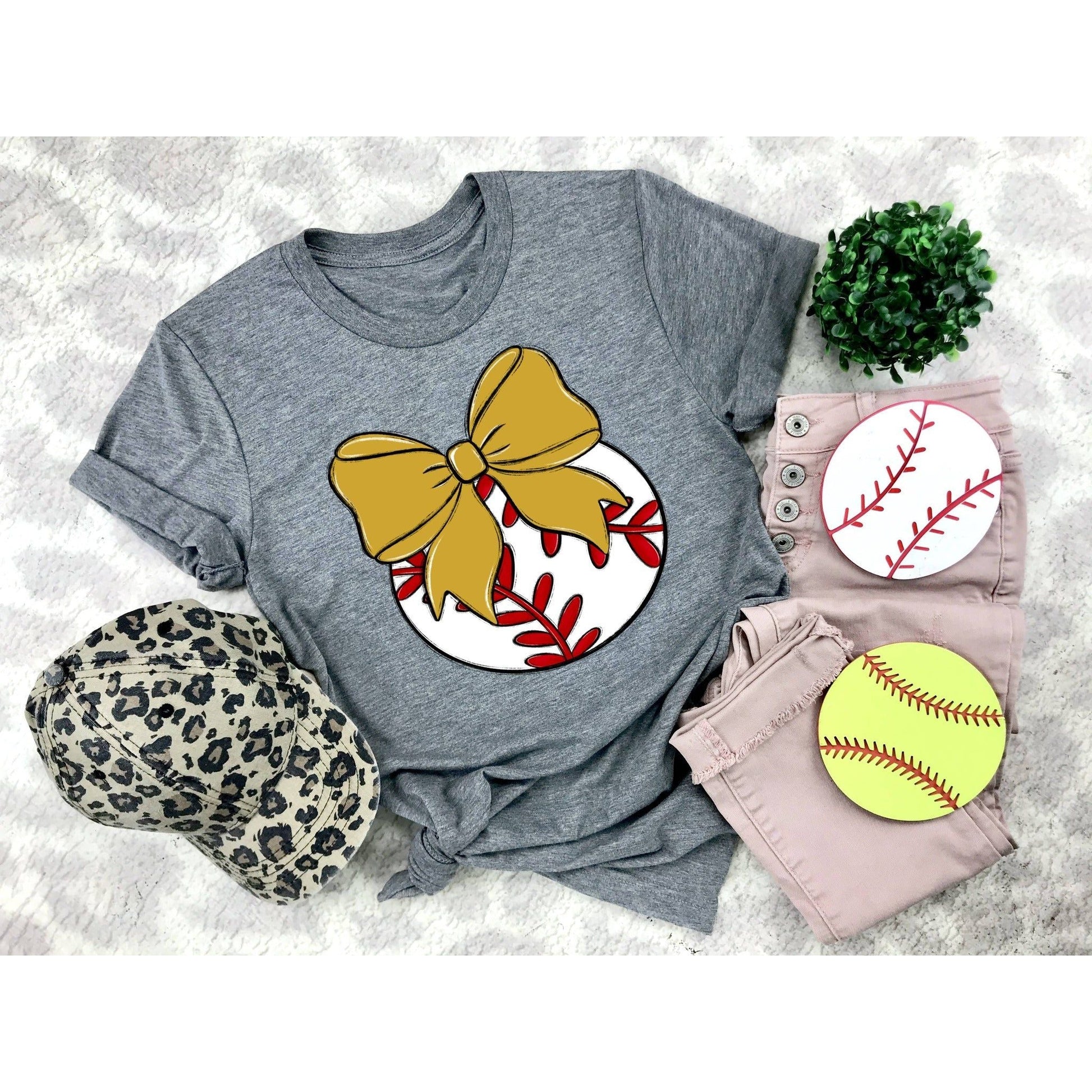 Bows and Baseball Tee - Shirt - southerncountryheart.com