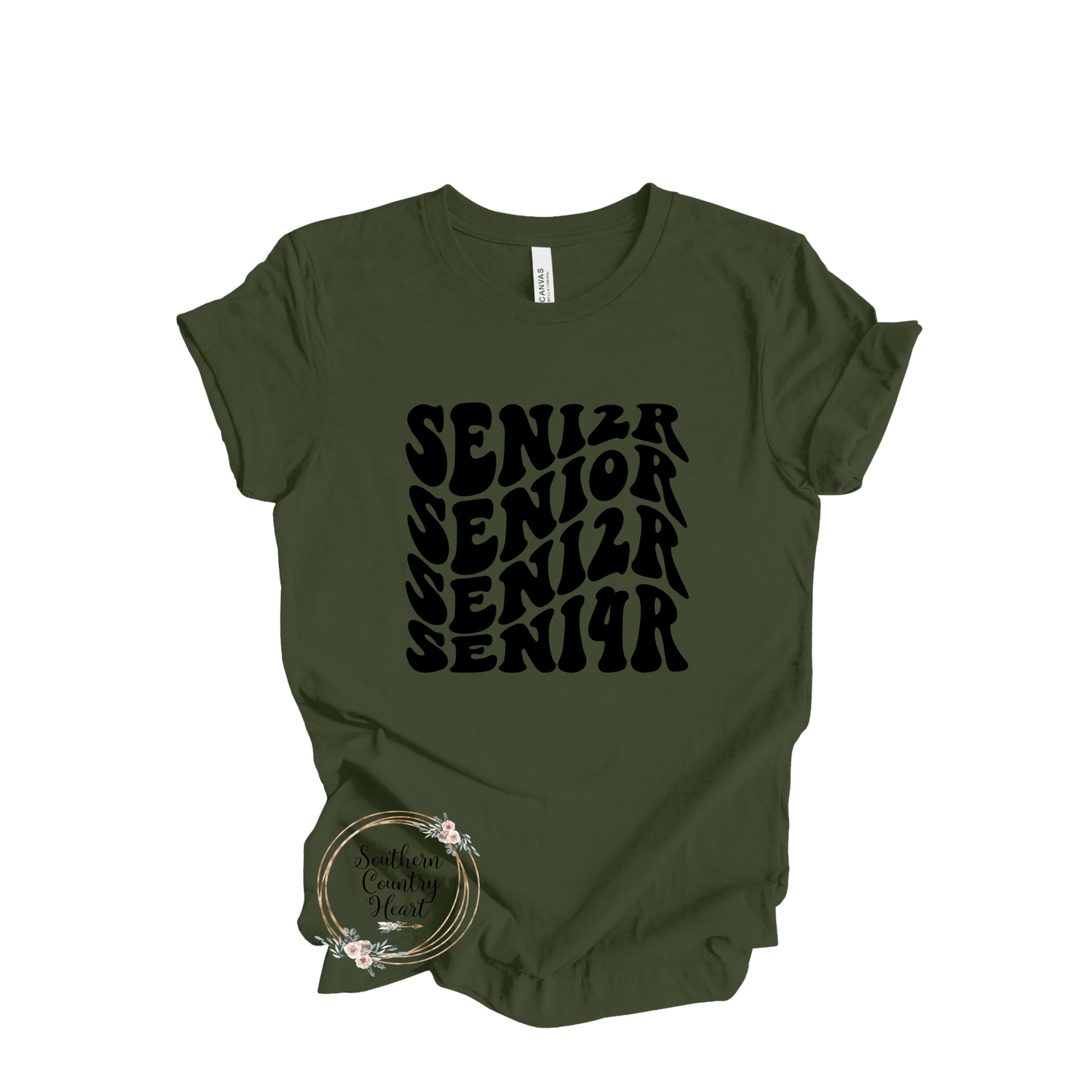 Boho Senior 2024 in Black Tee - Shirt - southerncountryheart.com