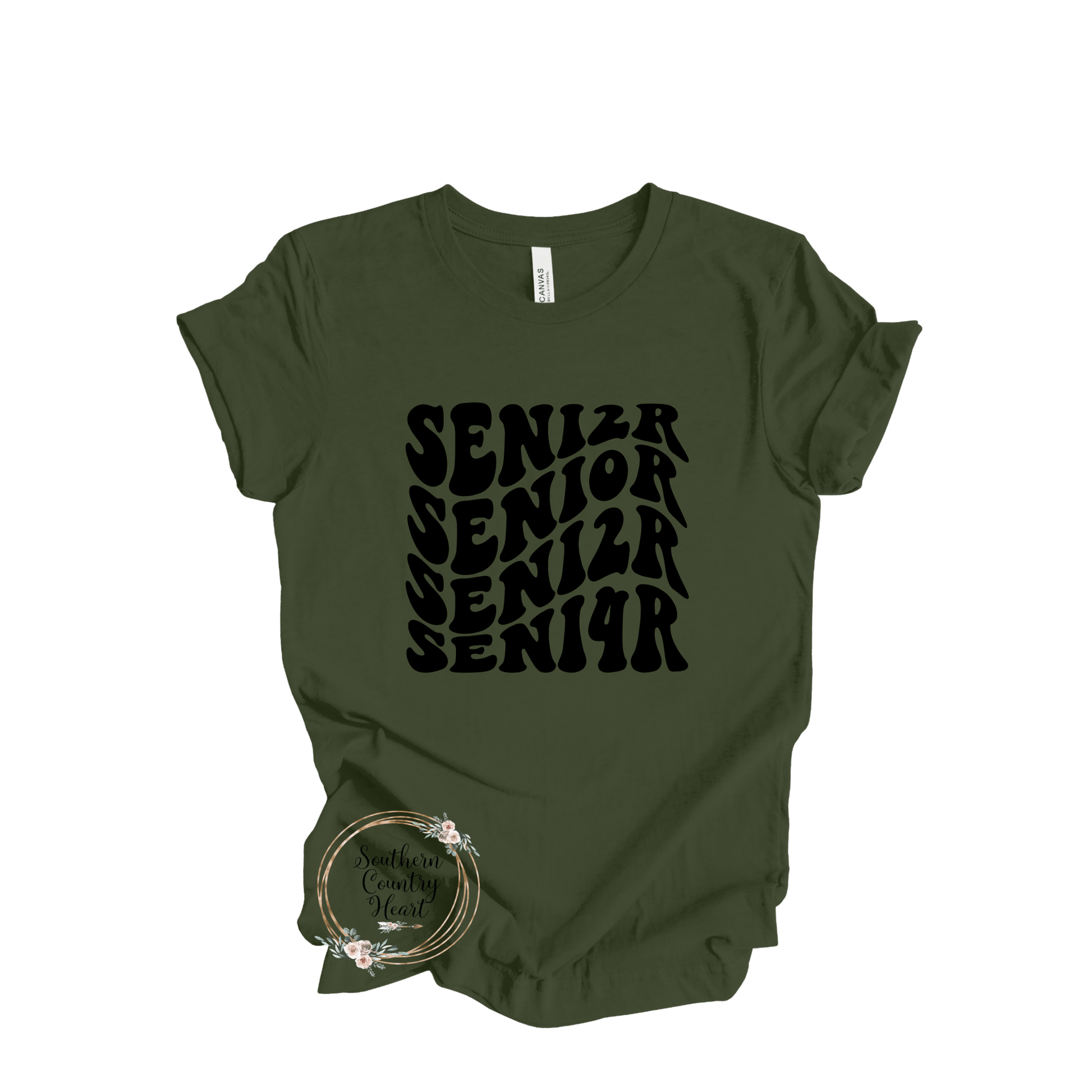 Boho Senior 2024 in Black Tee - Shirt - southerncountryheart.com