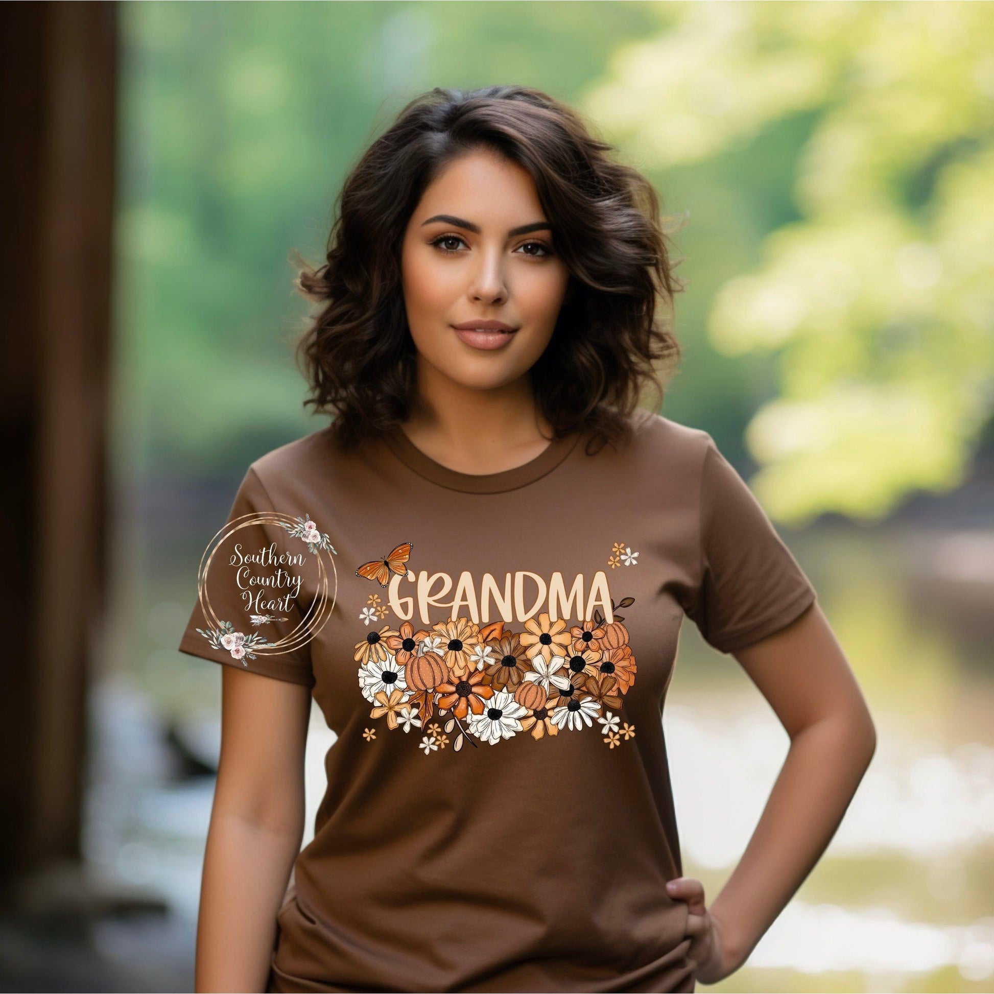 Fall Floral Grandma Tee - Shirt - southerncountryheart.com