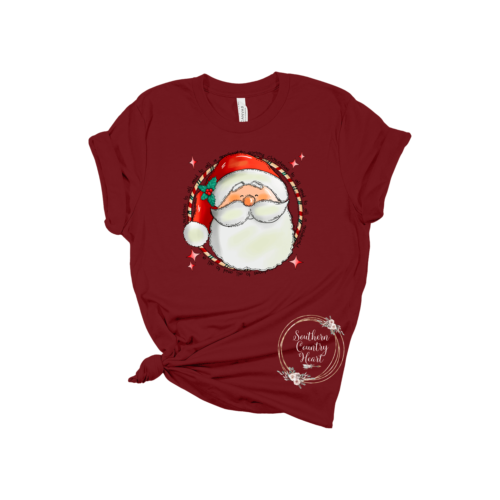 Merry Christmas Santa Tee - Shirt - southerncountryheart.com