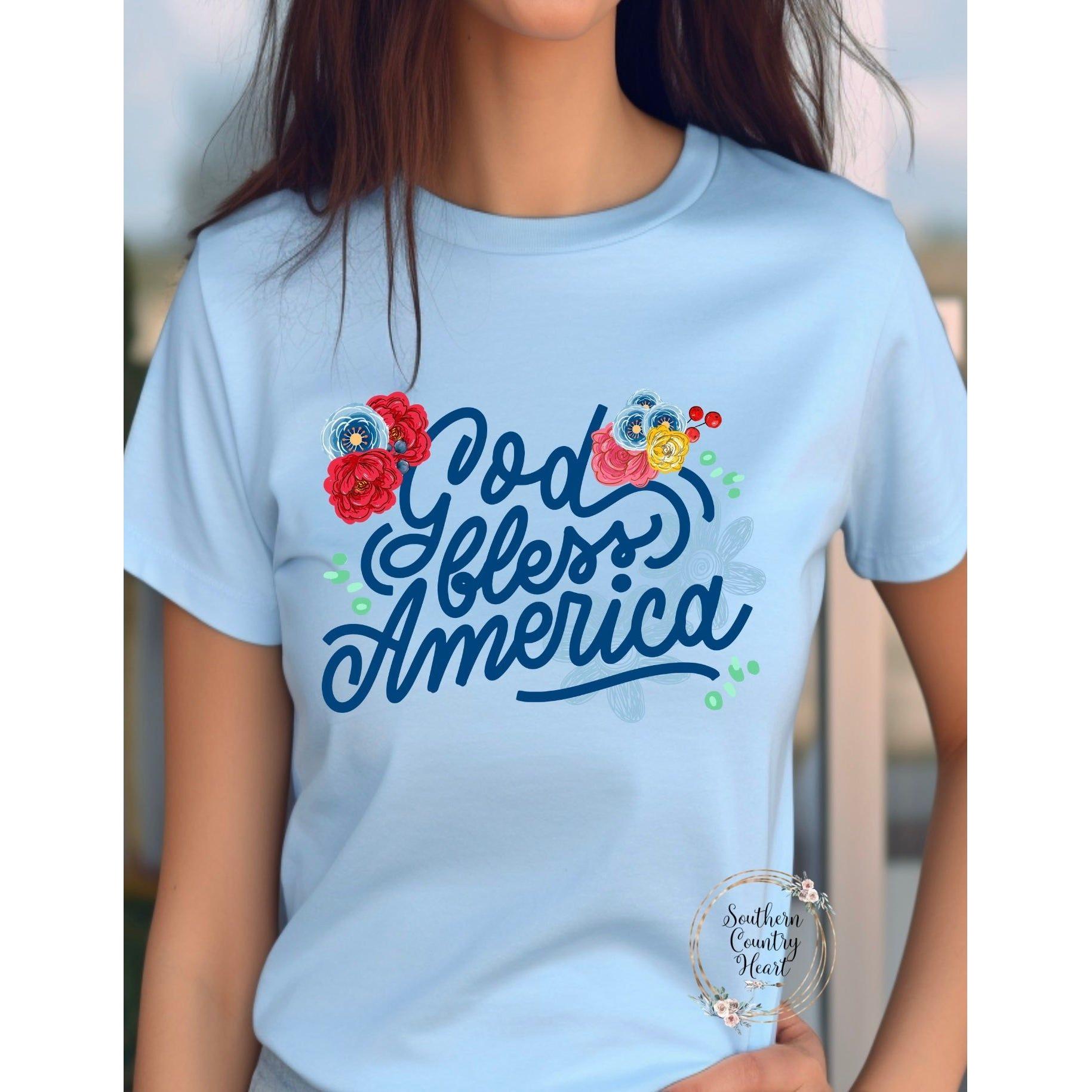 God Bless America Tee - Shirt - southerncountryheart.com