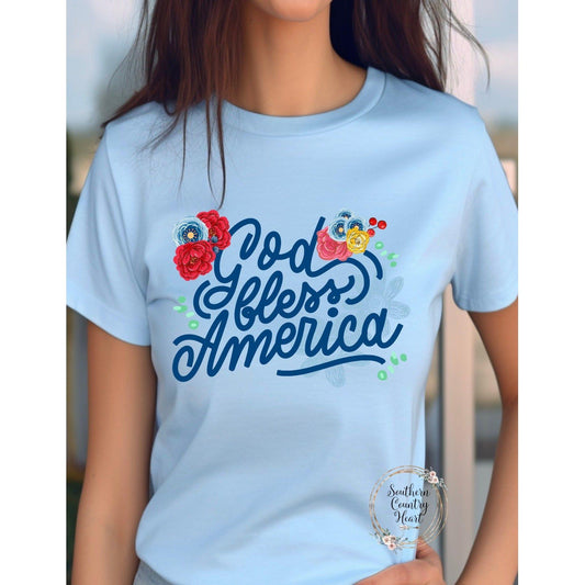 God Bless America Tee - Shirt - southerncountryheart.com