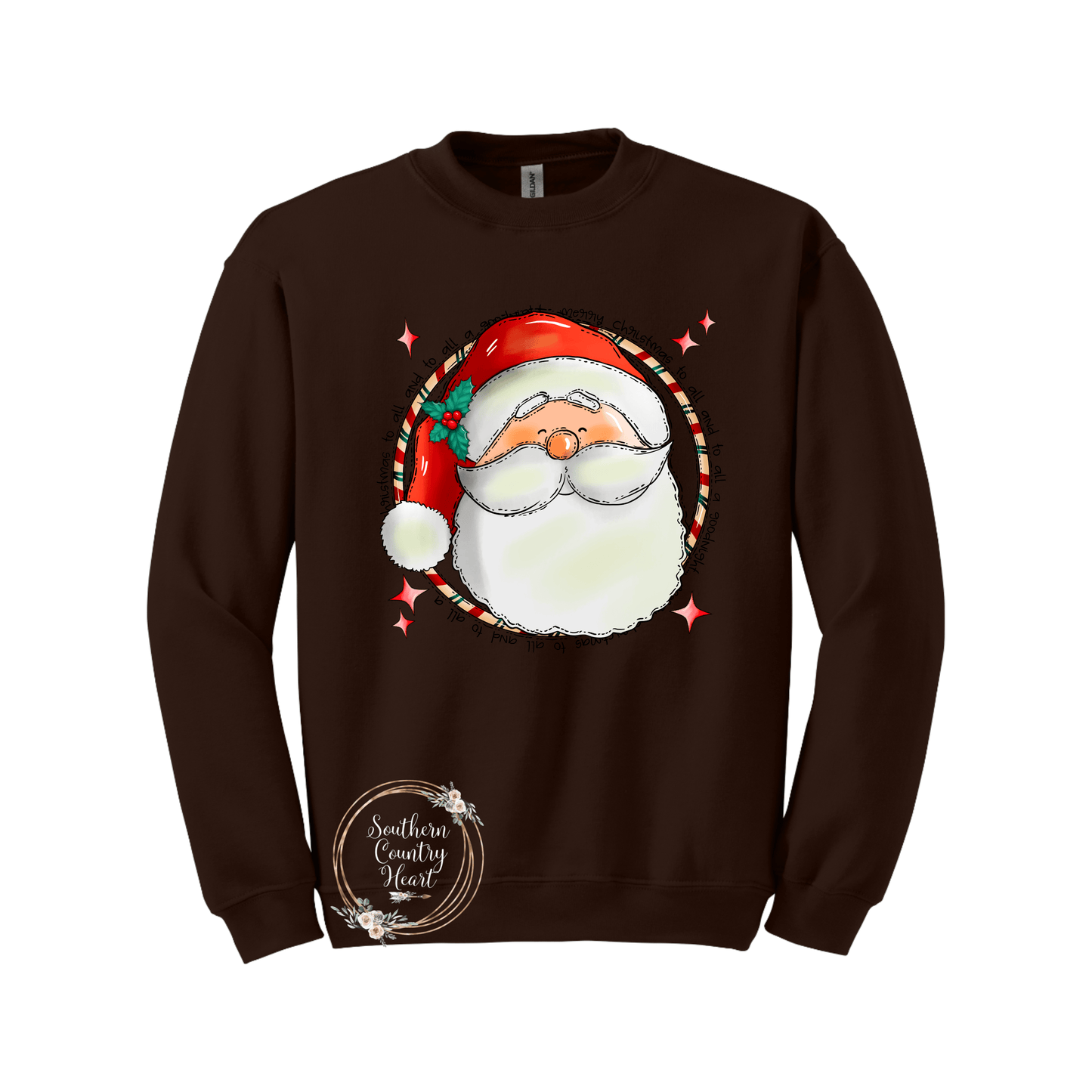 Merry Christmas Santa Sweatshirt - southerncountryheart.com
